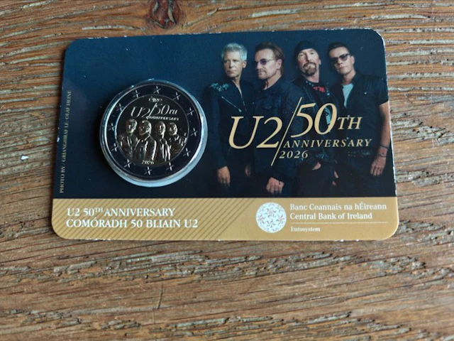 Ireland. 2 Euro 2026 "U2" (1 coincard) (No reserve price)