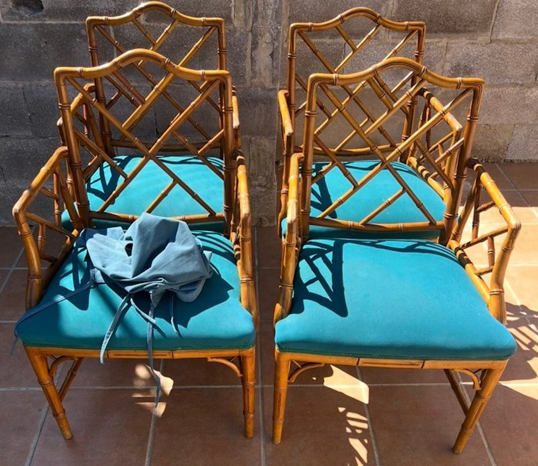 Armchair (2) - Wood - Chinese faux bamboo