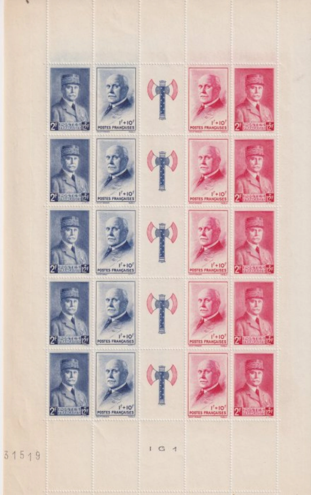 France 1943/1949 - 2 feuilles complète - Yvert n°F568 et F830
