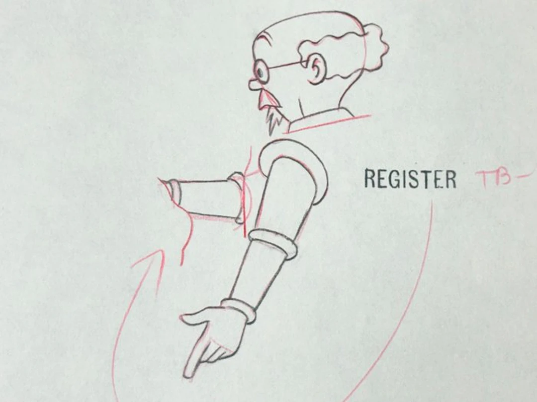 Tintin - 1 Original Production drawing - Professeur...