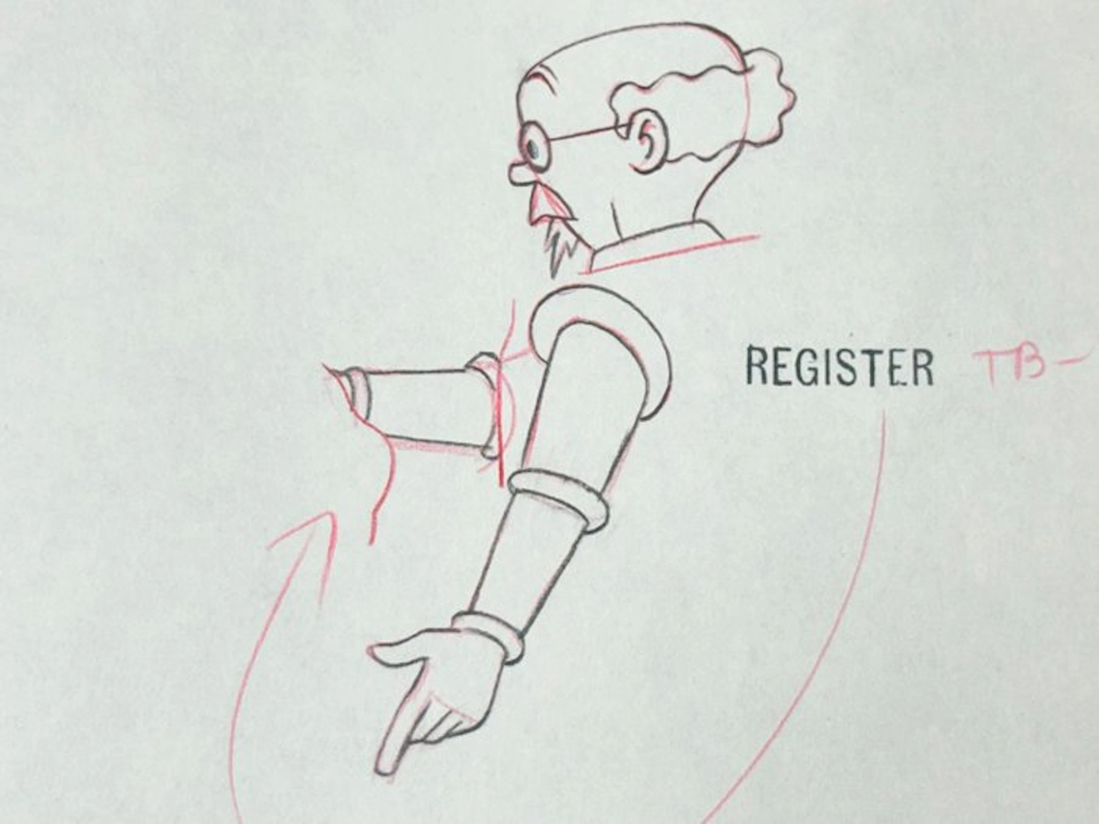 Tintin - 1 Original Production drawing - Professeur...