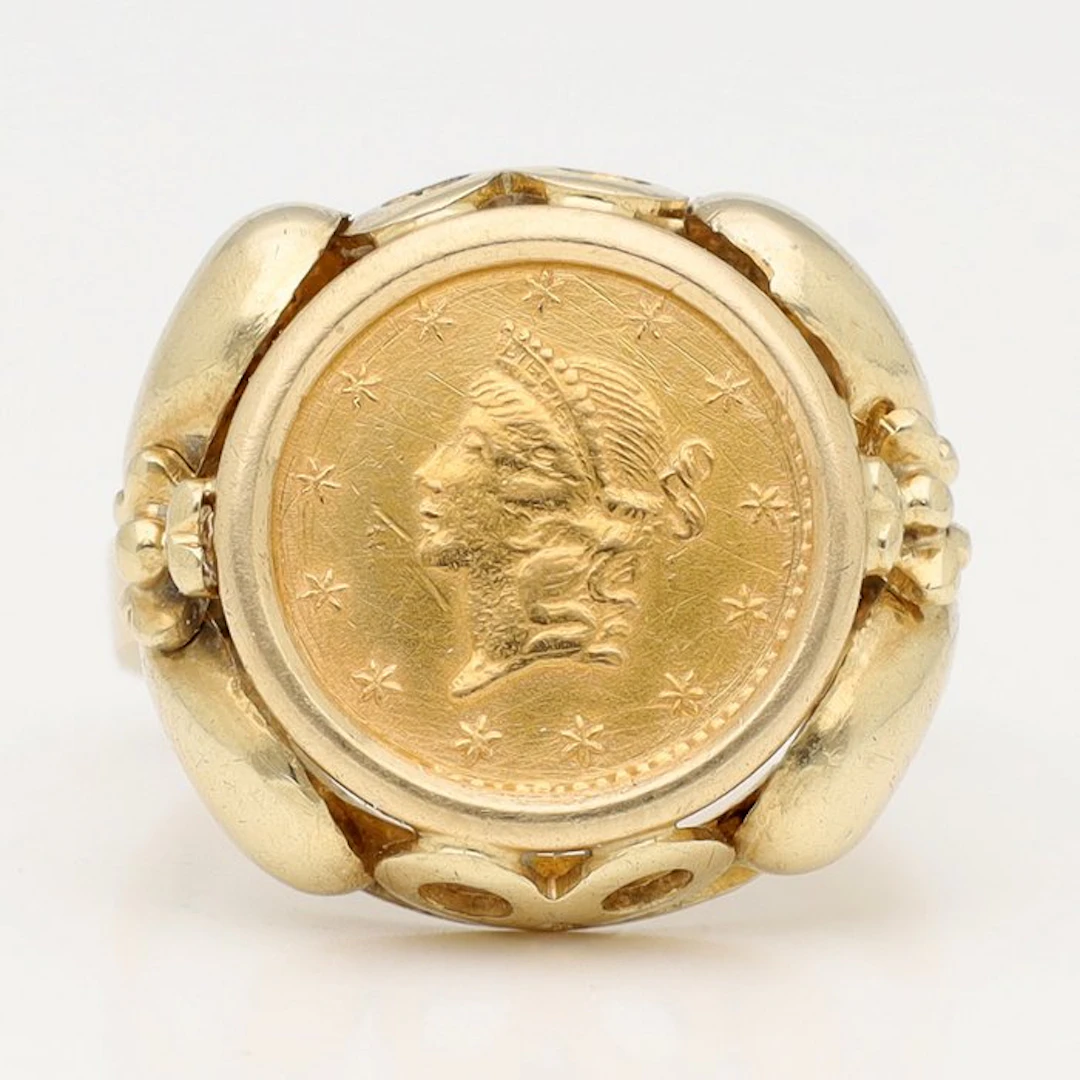 Ring - 14 kt. Yellow gold - One dollar