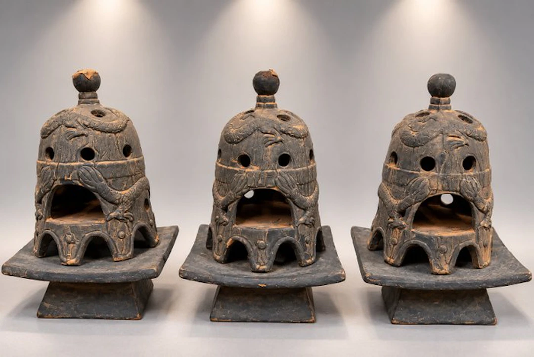 Statue, tuinverlichting set van 3 stuks - 21 cm - rock