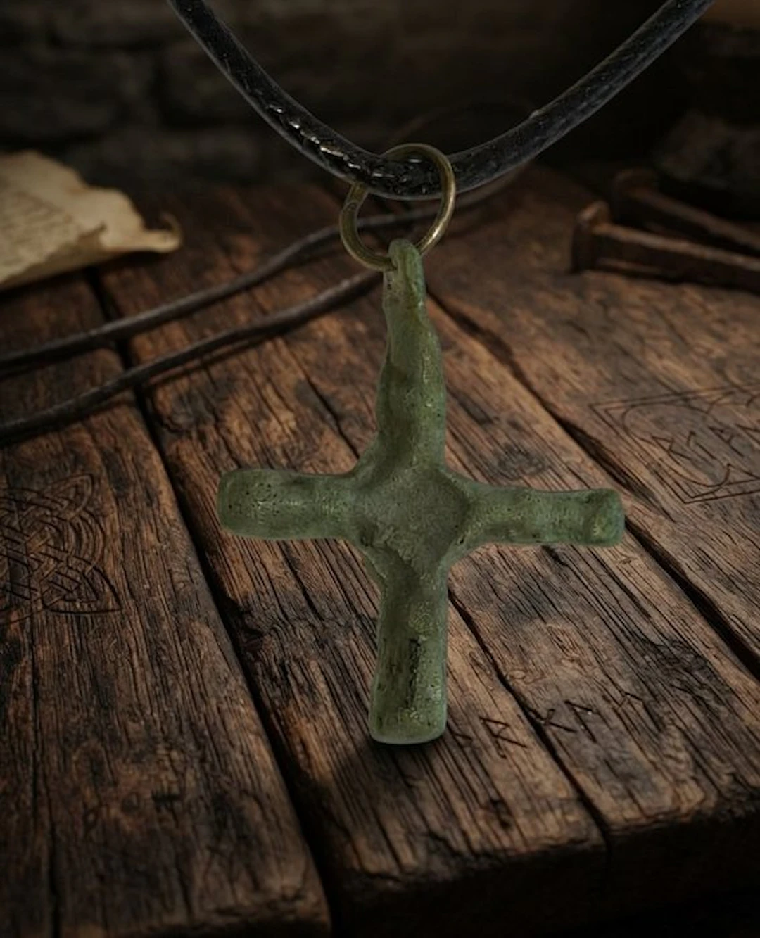 Medieval Bronze pectoral cross.In excellent condition. (No reserve price)