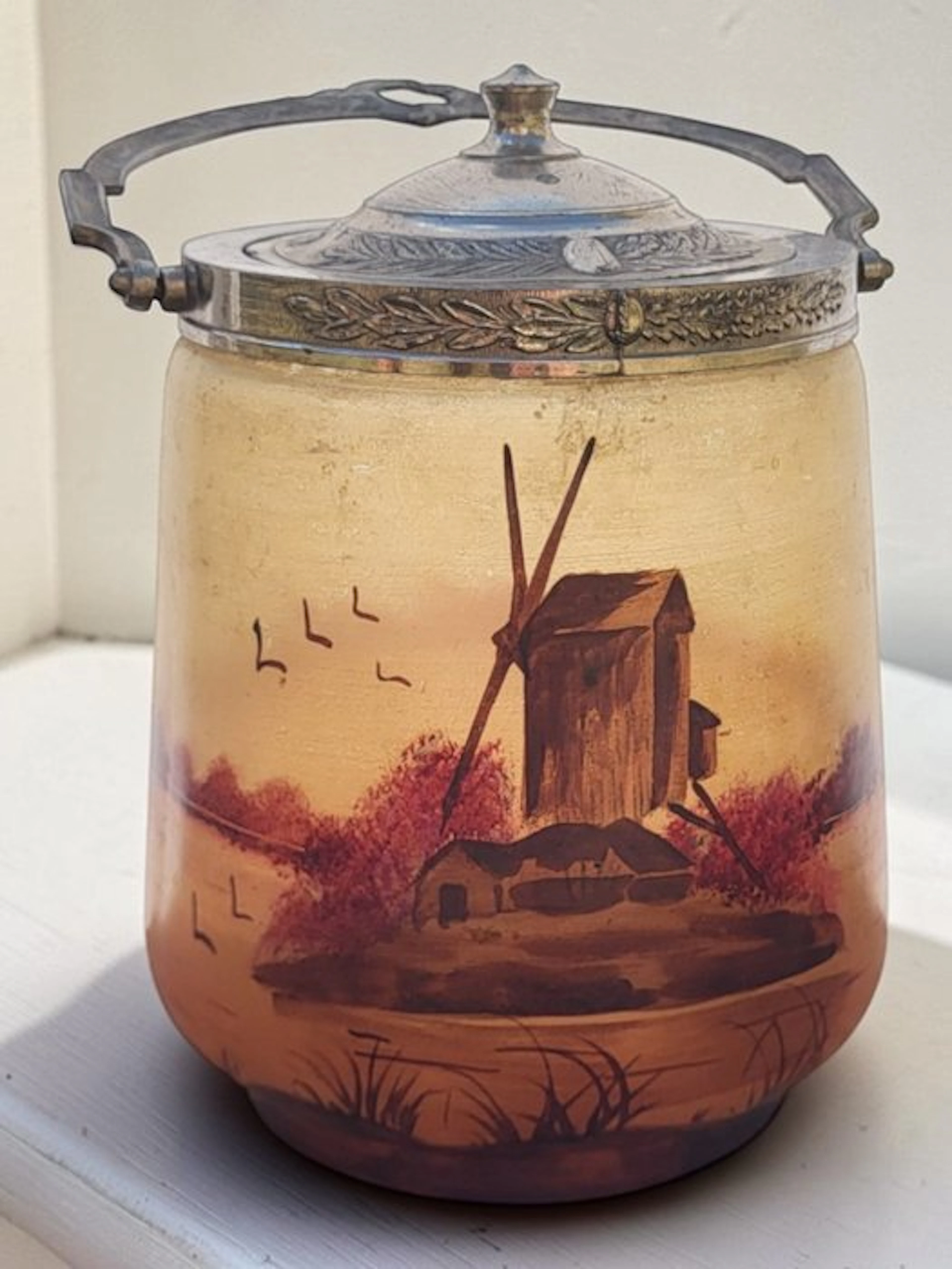Legras & Cie. - Cookie jar - Glass, Enamel