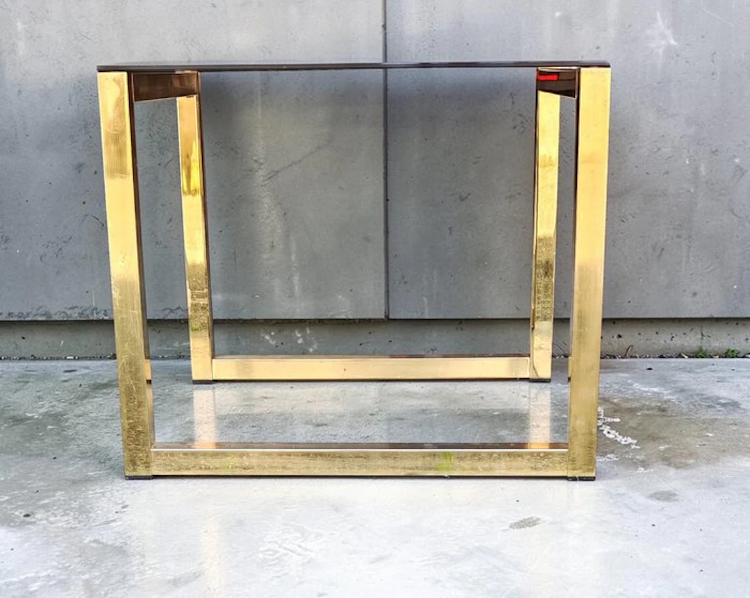 Table - Gilt brass, Glass - Hollywood Regency