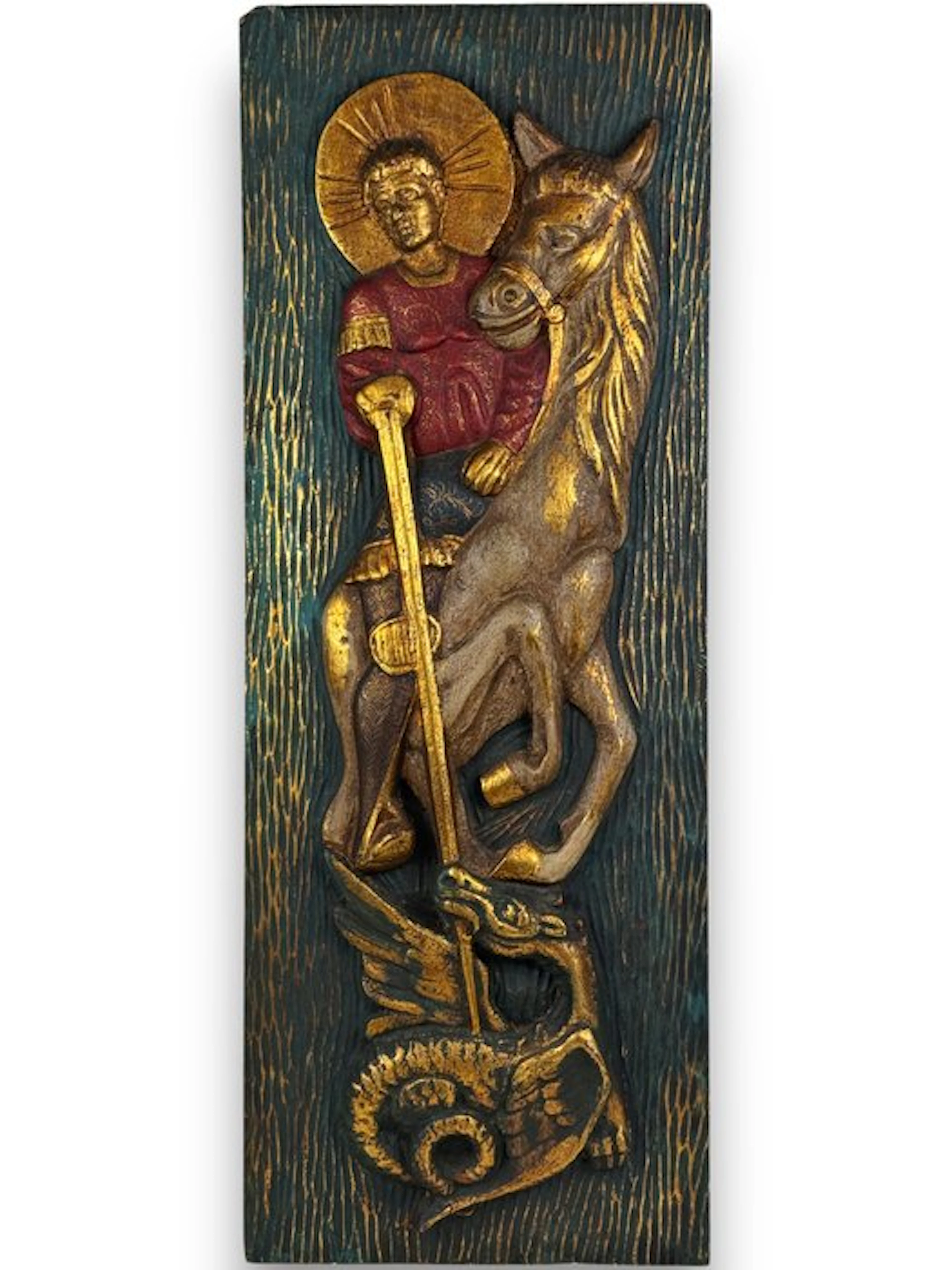 Panel - Wood - Saint George and the Dragon - XL - 78 x 30 cm