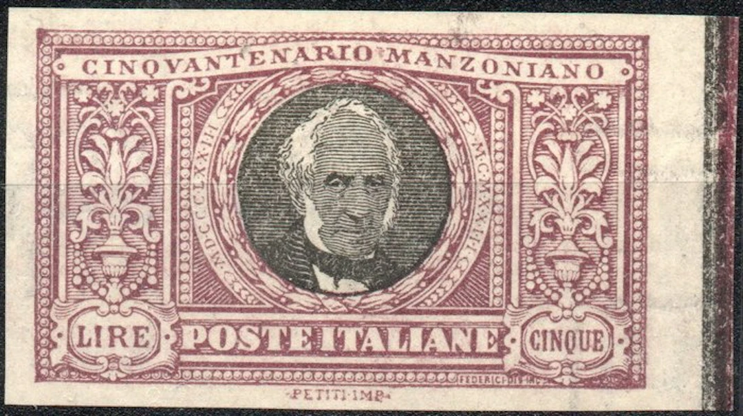 Italy Kingdom - 1923 50th anniversary of Manzoni's death