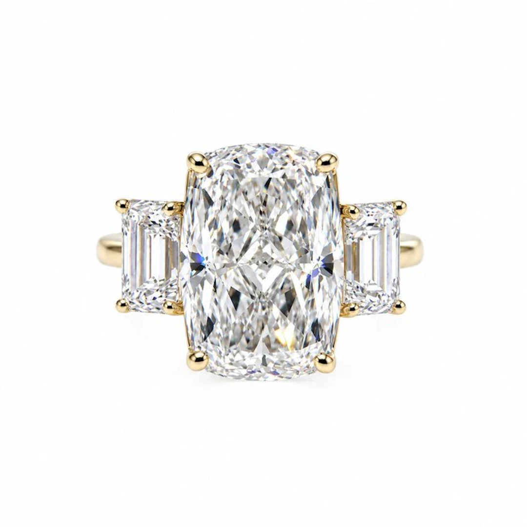 Ring - 14 kt. Yellow gold - 10.09ct. tw. Diamond (Lab-grown) - Diamond
