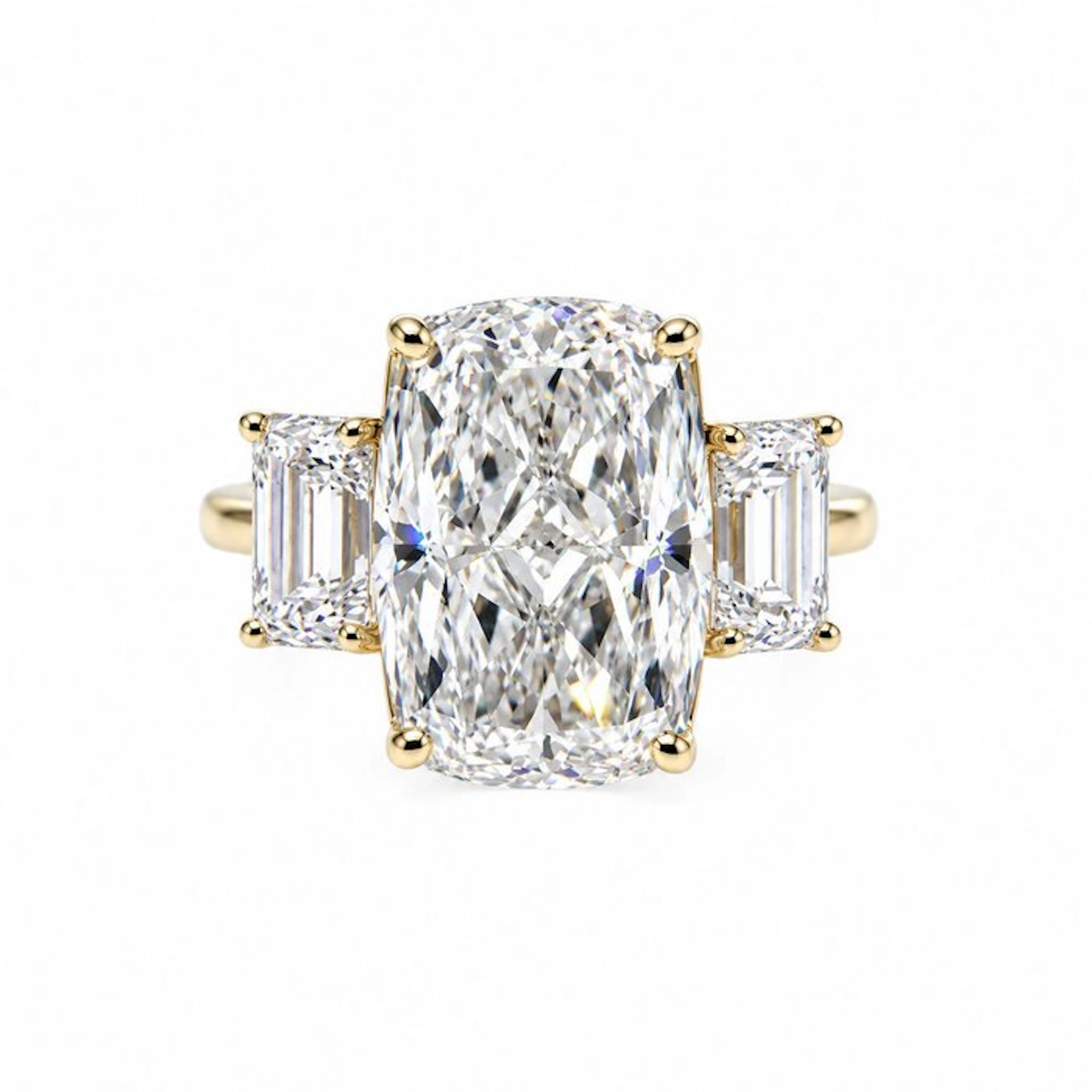 Ring - 14 kt. Yellow gold - 10.09ct. tw. Diamond (Lab-grown) - Diamond