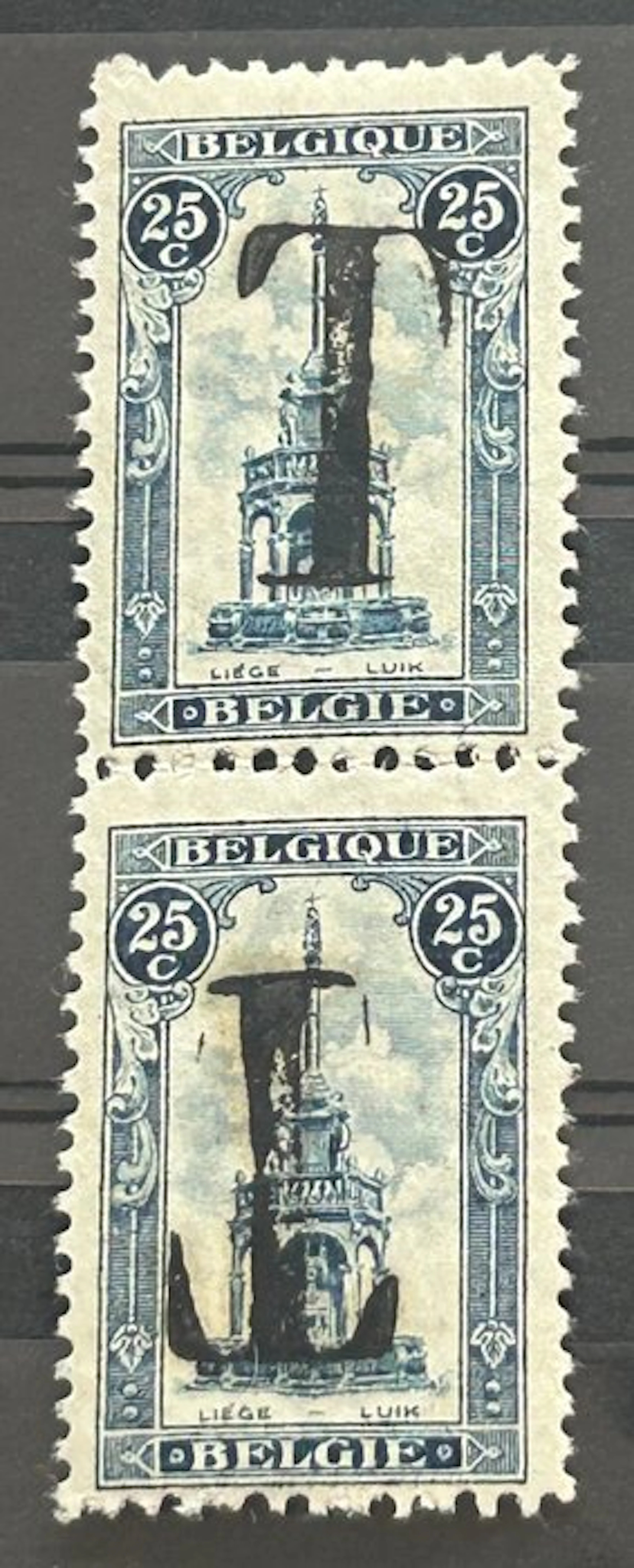 Belgium 1919 - Penalty postage stamp: 'Perron van Luik'...