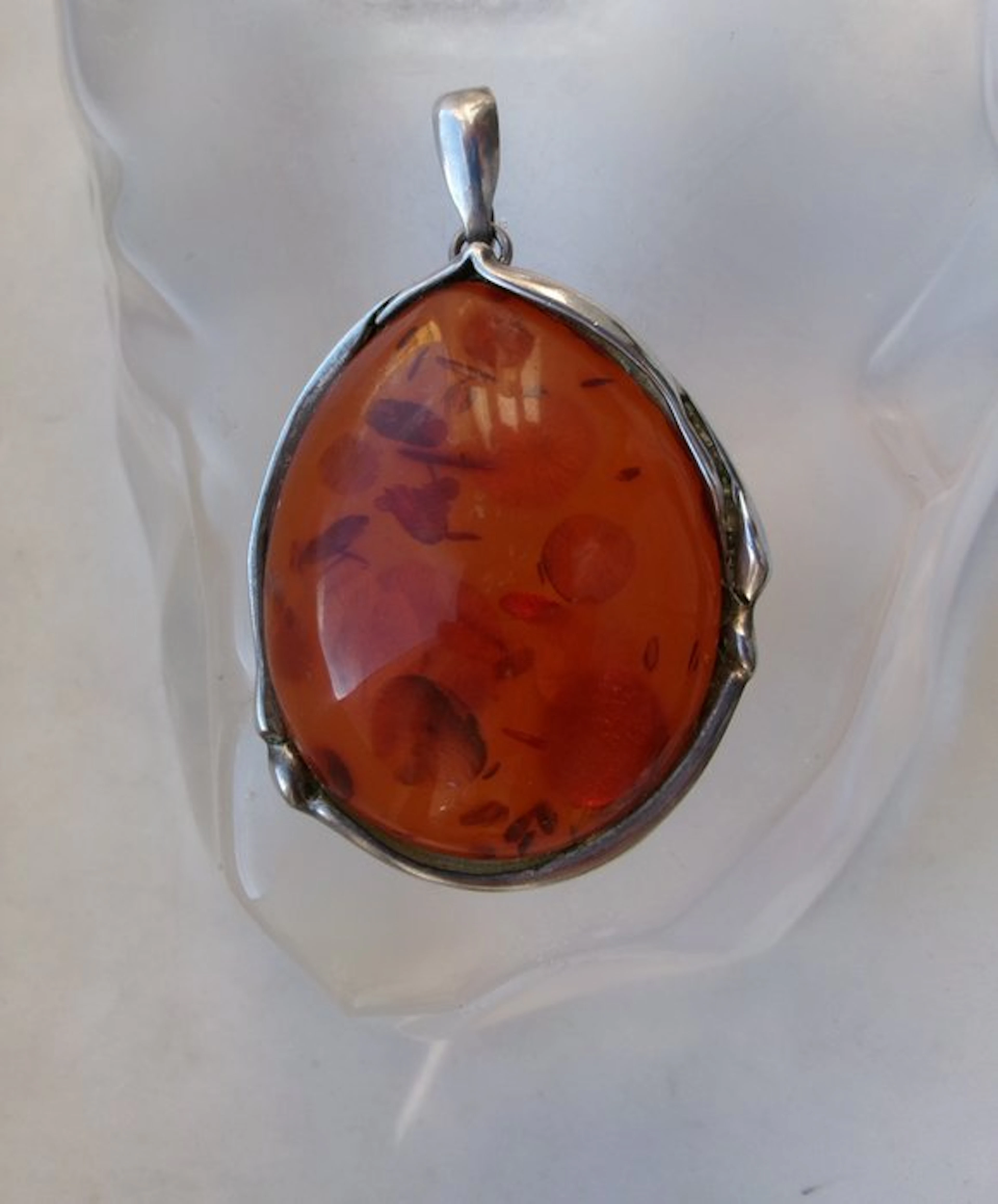 Silver, Amber - Pendant - Art Deco Fischland
