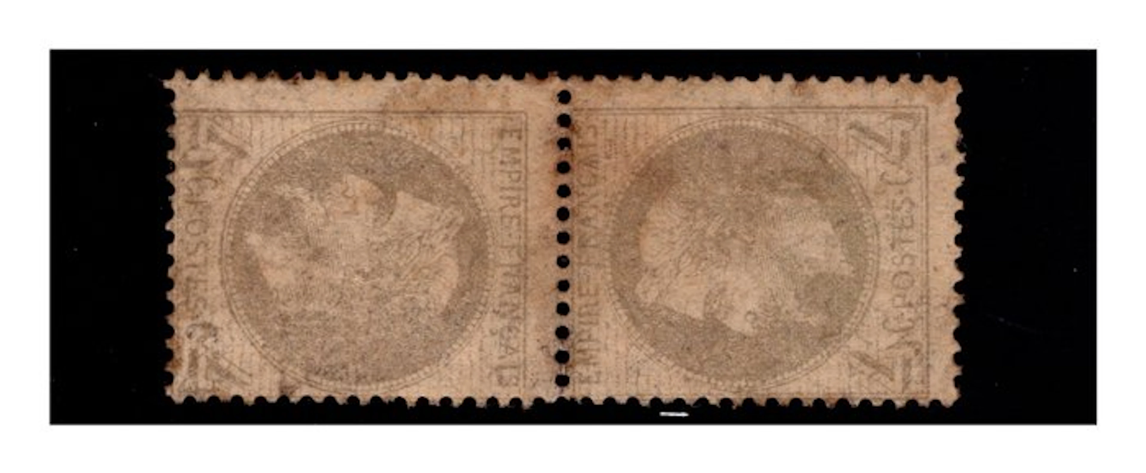 France 1862/1870 - 4c gray tête-bêche