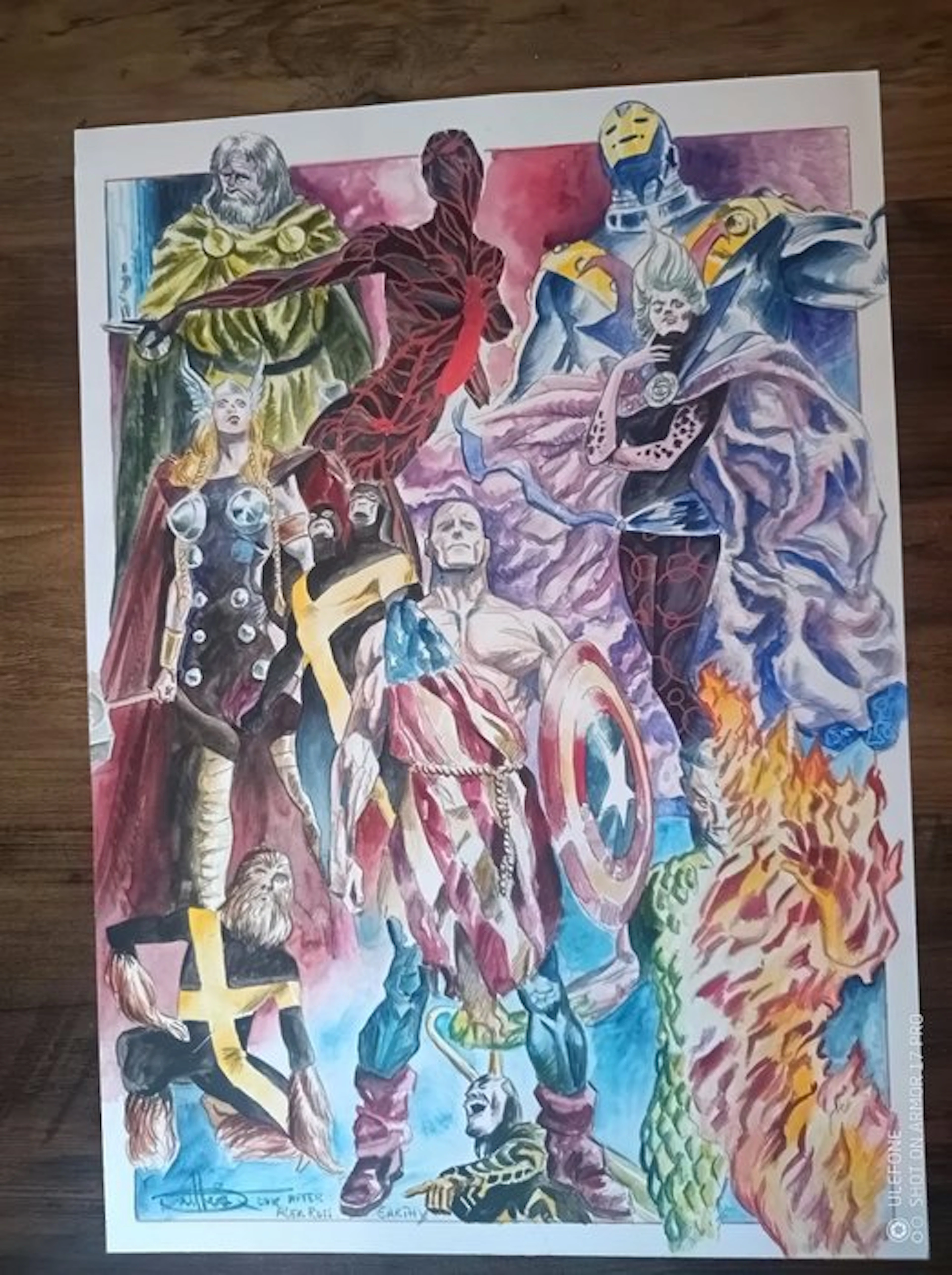 Pascal Pelletier - 1 Original colour drawing - Earth X...
