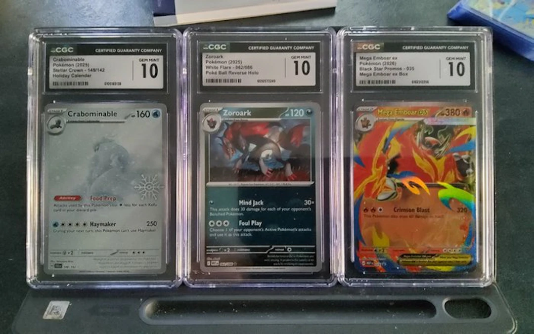 Pokémon - 3 Graded card - Pokémon - Crabominable Zoroark Mega Emboar EX Foil