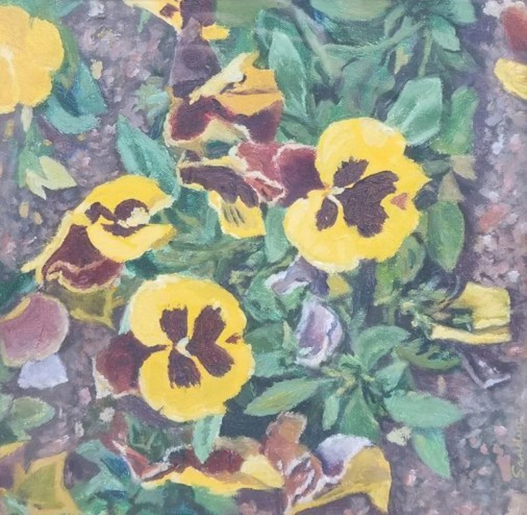 Christopher Sanders R.A. (1905-1991) - Yellow Pansies