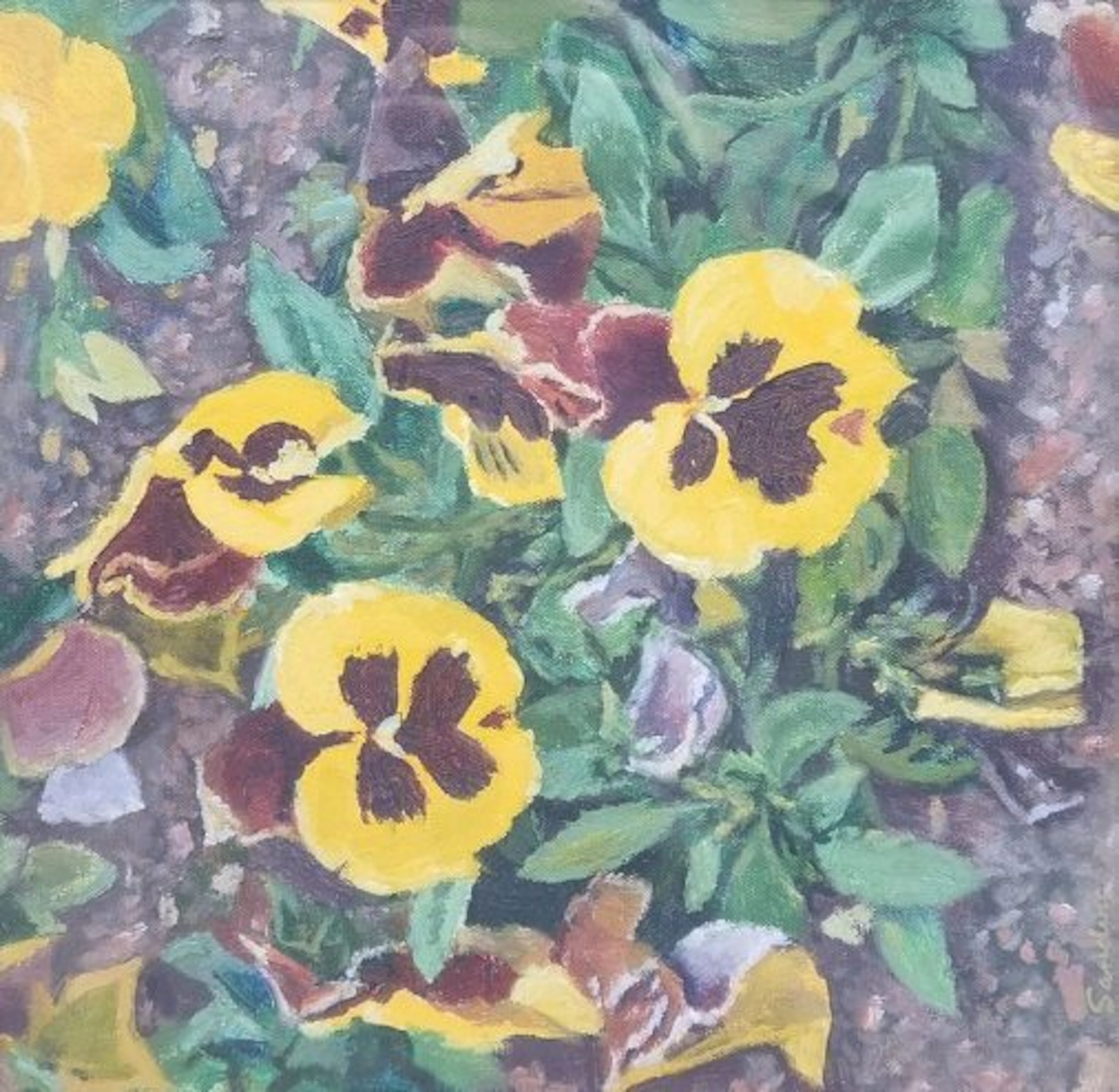 Christopher Sanders R.A. (1905-1991) - Yellow Pansies