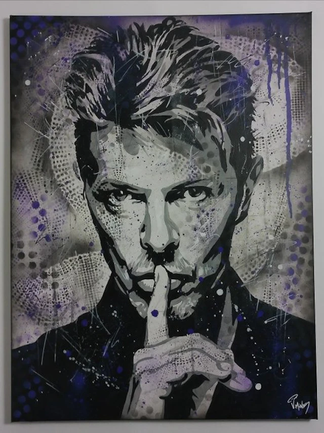 David Bowie - Handpainted high quality portrait and...