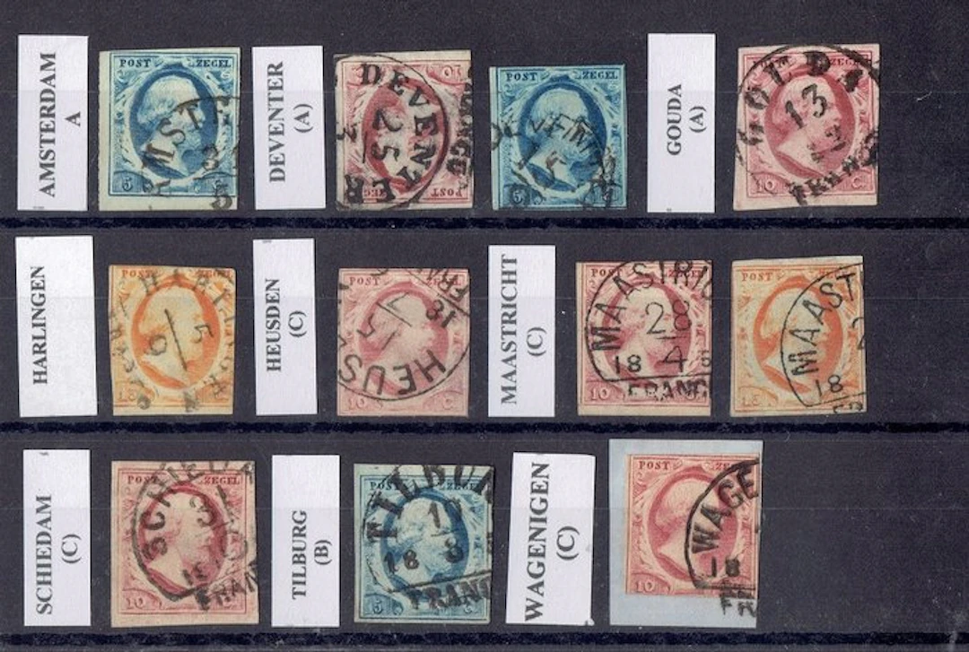 Netherlands 1852/1852 - 11 semicircular stamps on first issue