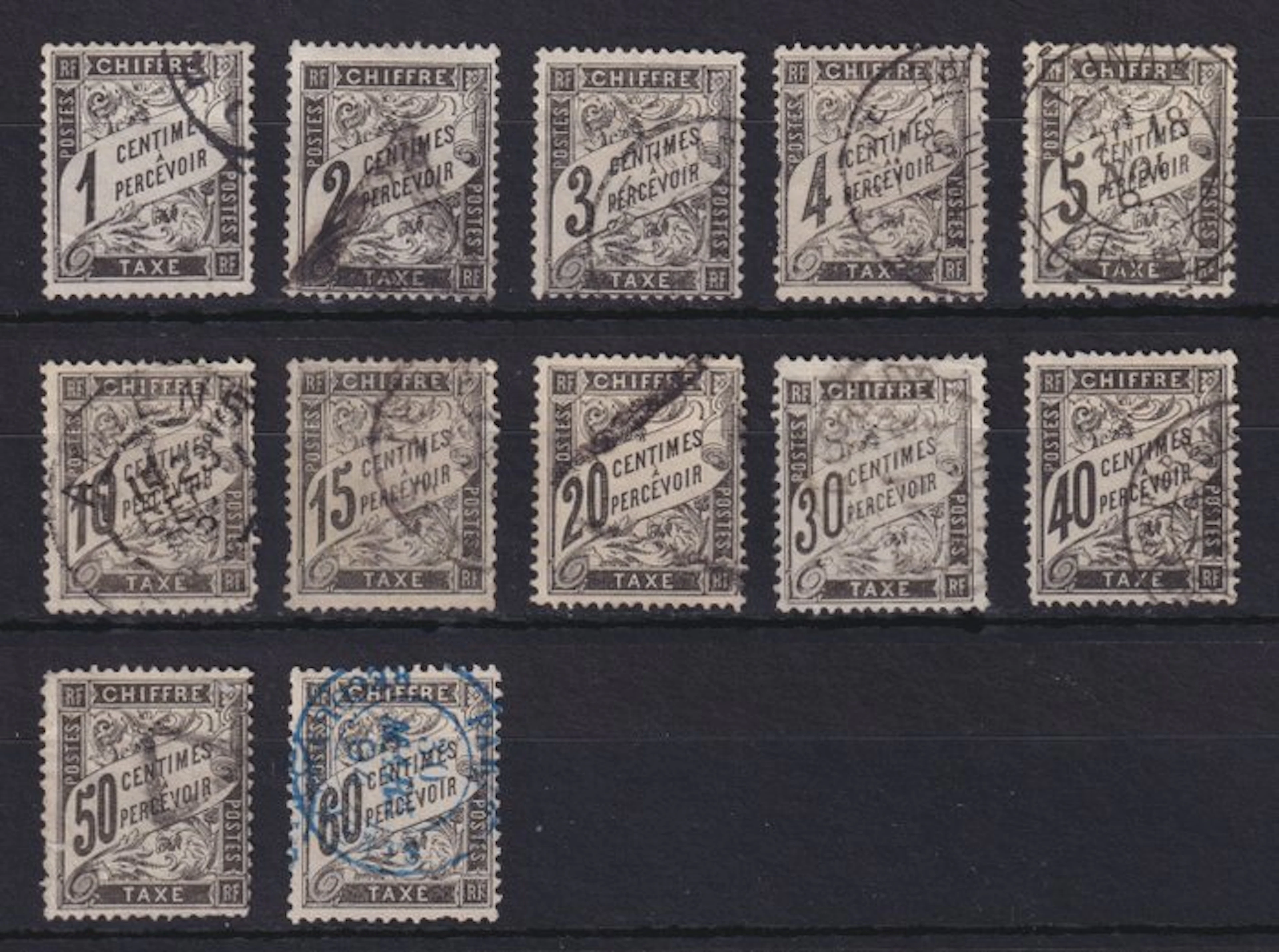 France 1881/1892 - Tax stamp series