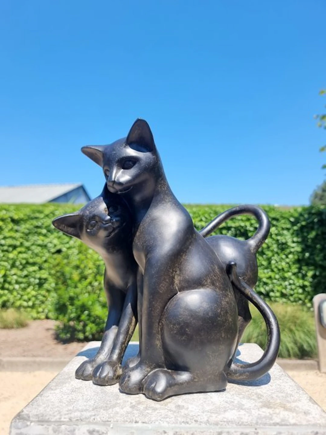 Figurine - Beeldje - Cuddling cats - Hars - Resin