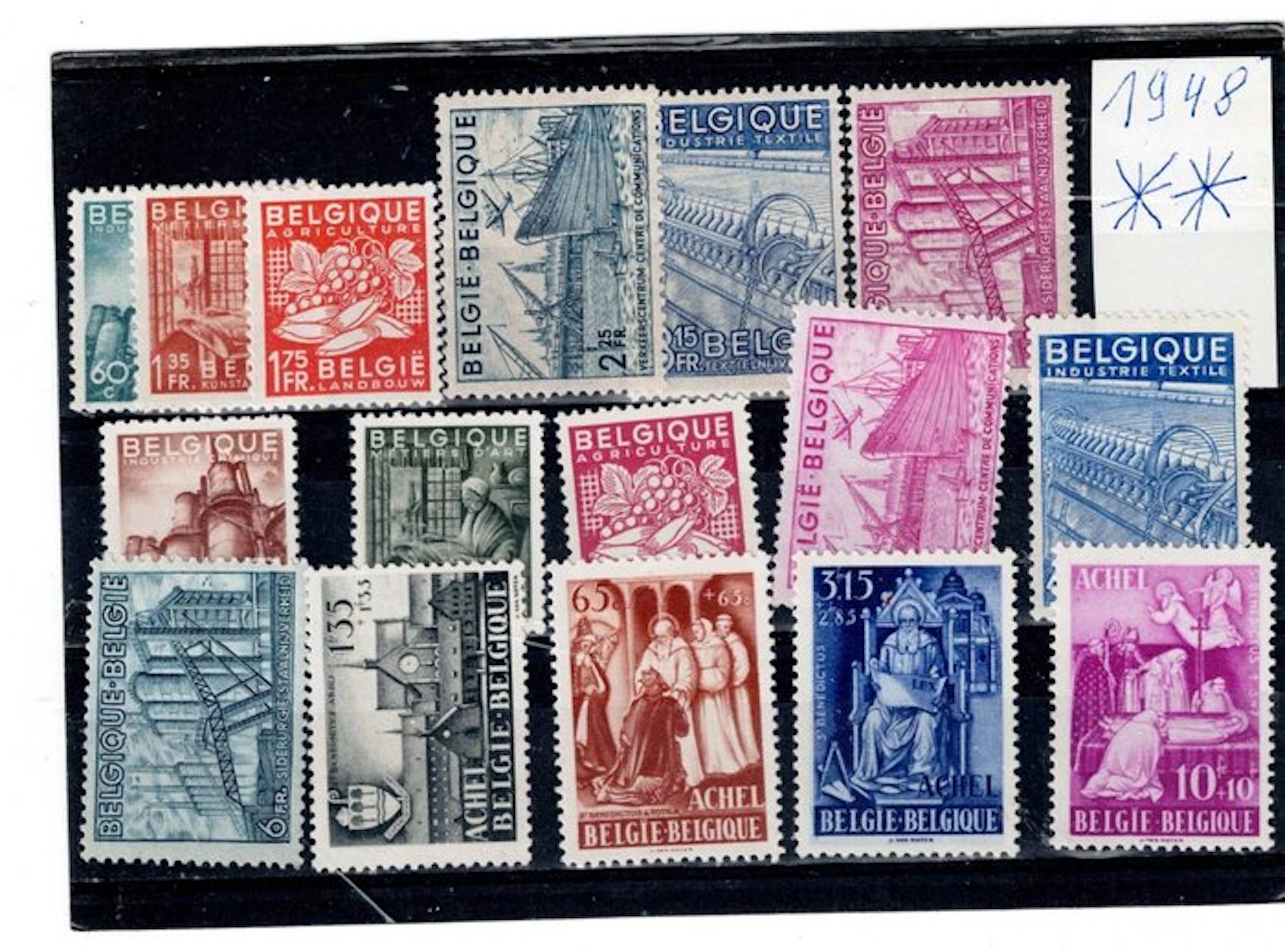 Belgium - 1948 OBP 761/91 with block 26 Anseele; nice...