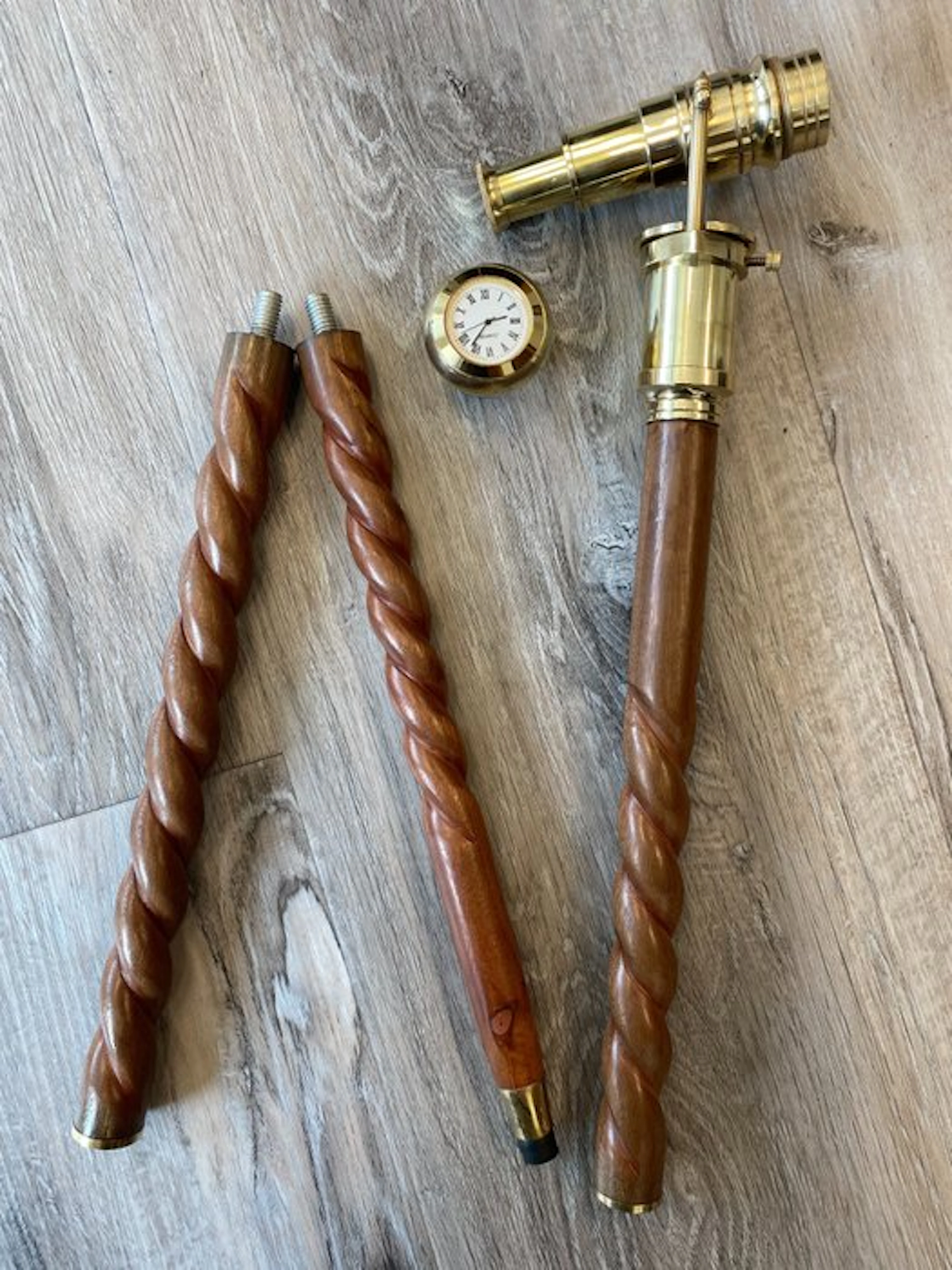 Walking stick - Walking cane with a heavy brass handle