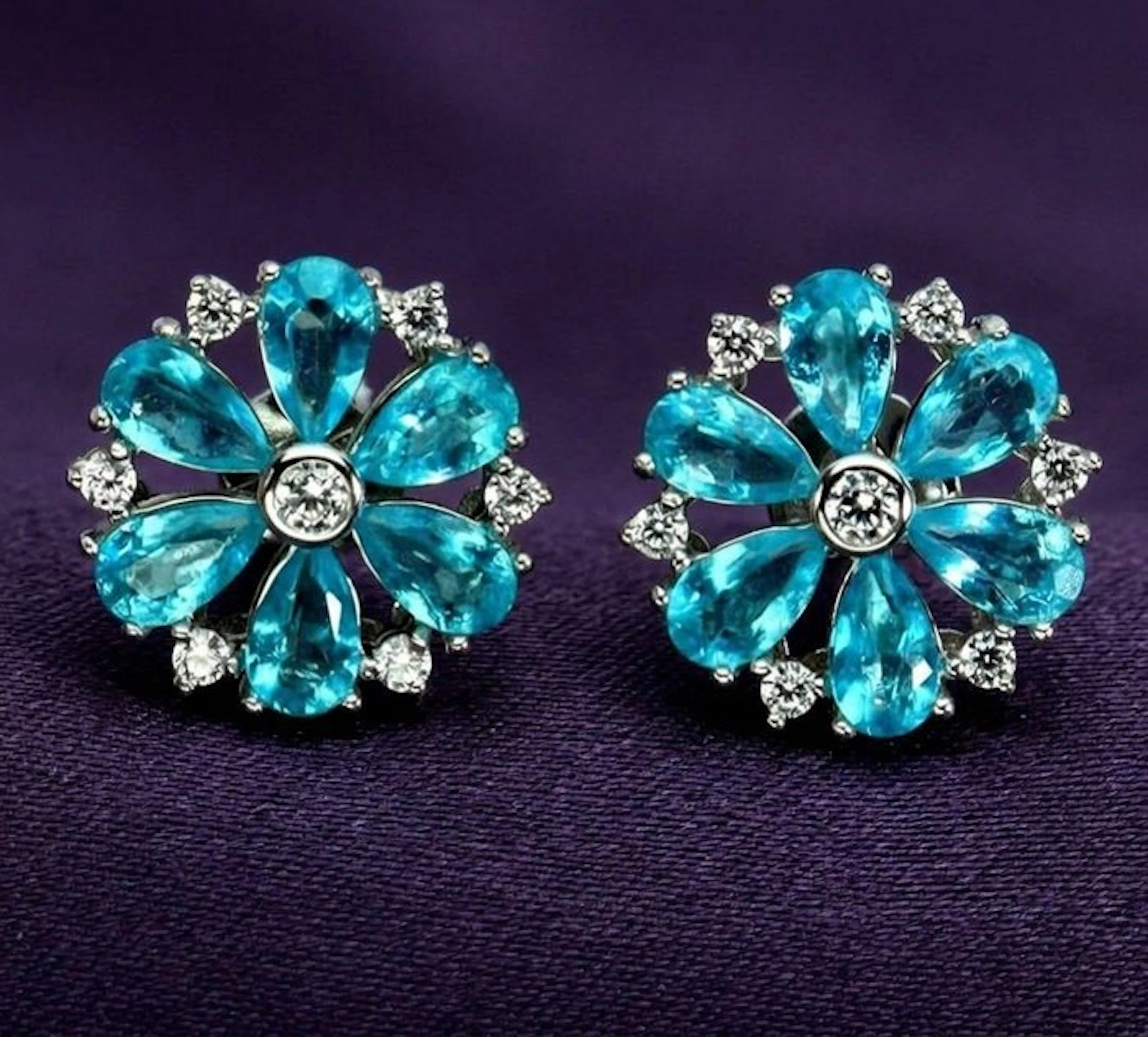 No reserve price - Earrings Silver - 3.60ct. tw. Topaz