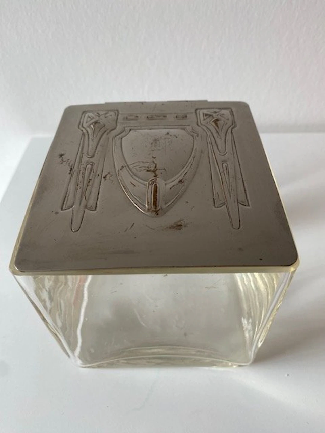 WMF (?) - Jar - Glass, Metal - Art Nouveau candy box