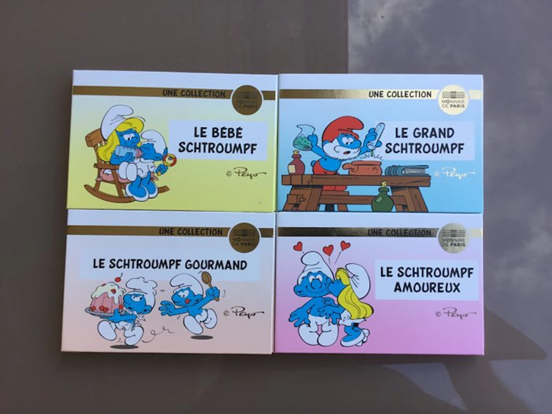 France. 50 Euro 2020 "Les Schtroumpfs" (4 coins)