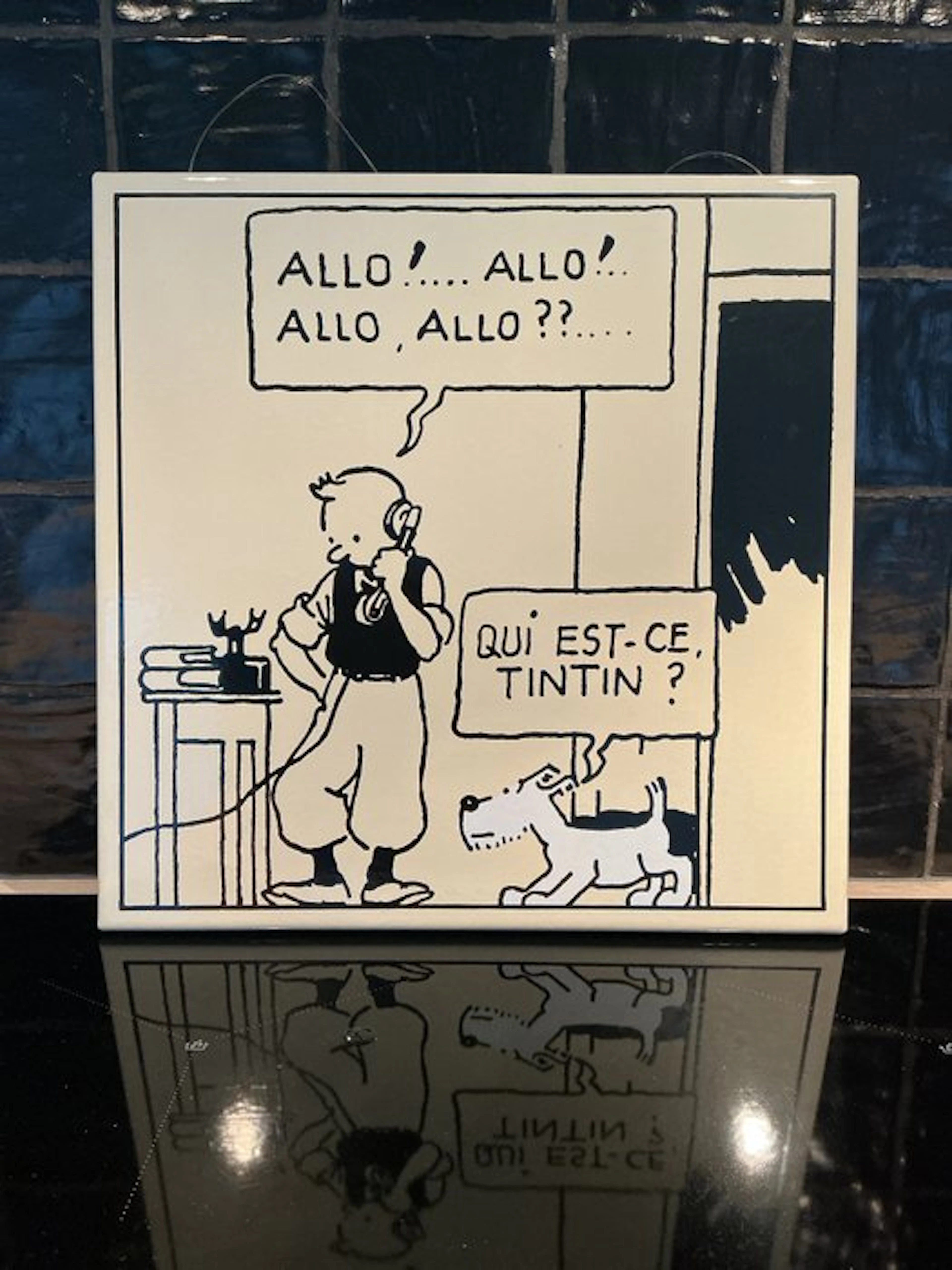 Wall decoration - Enamel plaque - Tintin in America - Belgian enamelling works