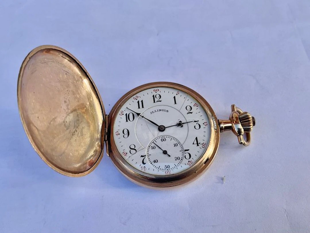 Illinois Watch Co . Savonette Laminato oro . Grade 304 . 1917 . - 1900-1949