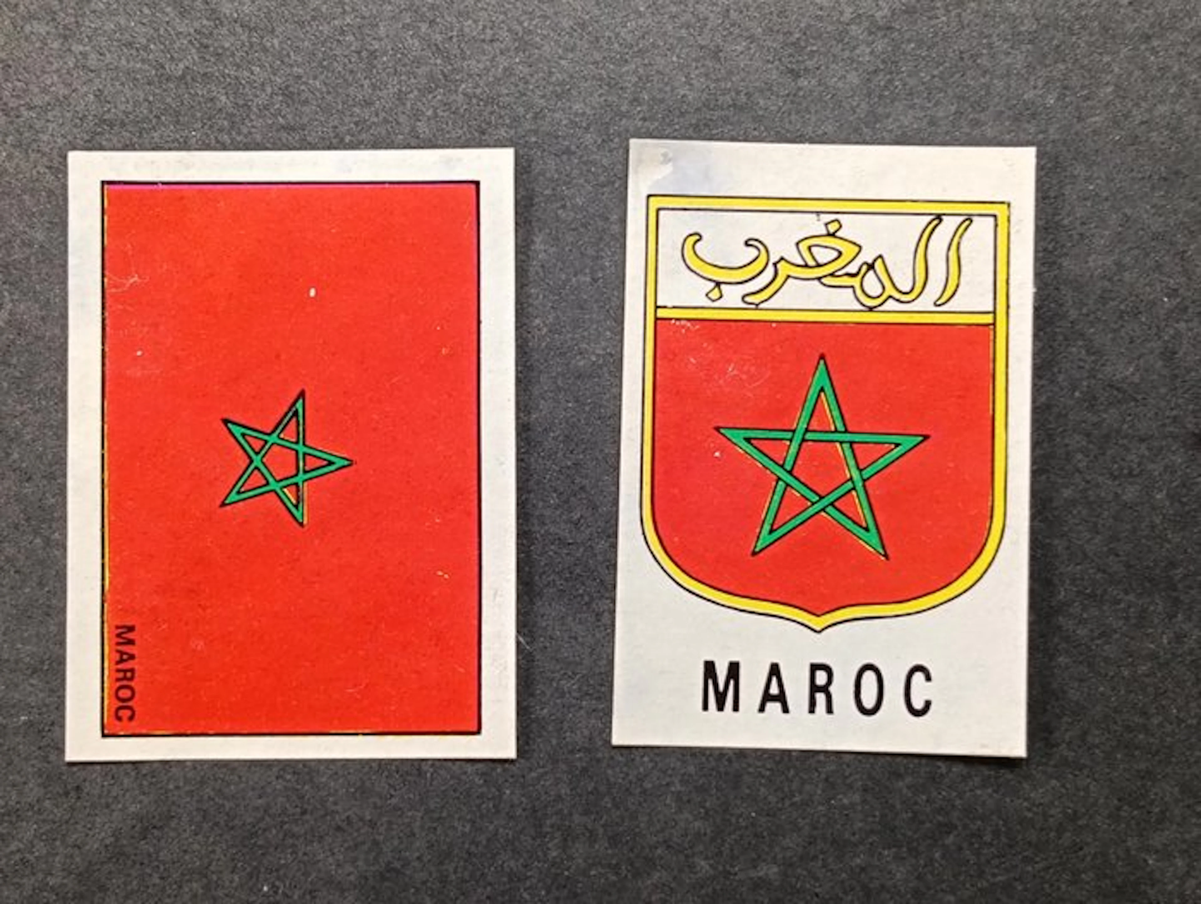 Panini Mexico 70 - Marocco - 2 Figurine Originali Stemma...