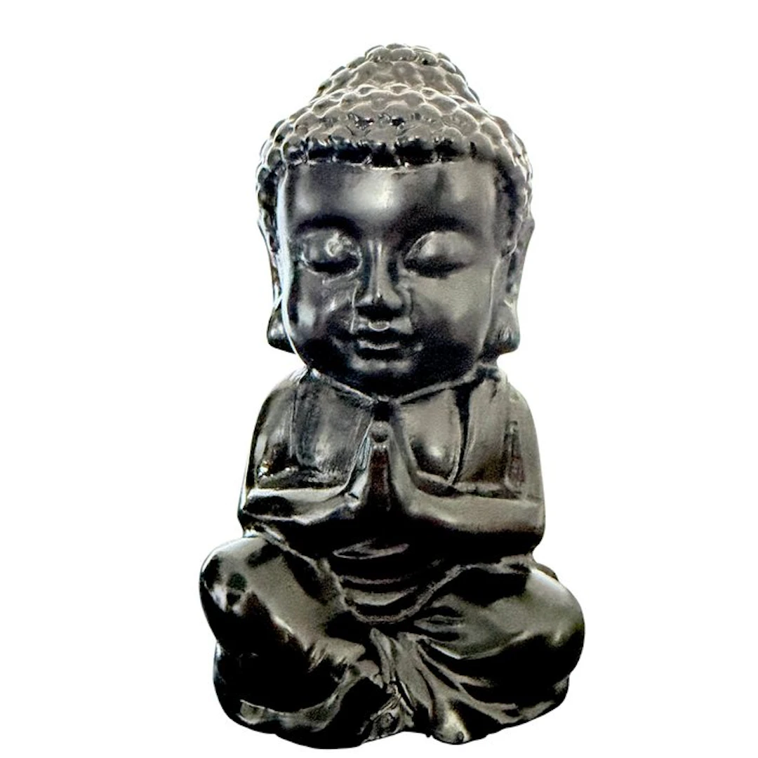 XXL Obsidian Buddha - premium Carving - Height: 150 mm...