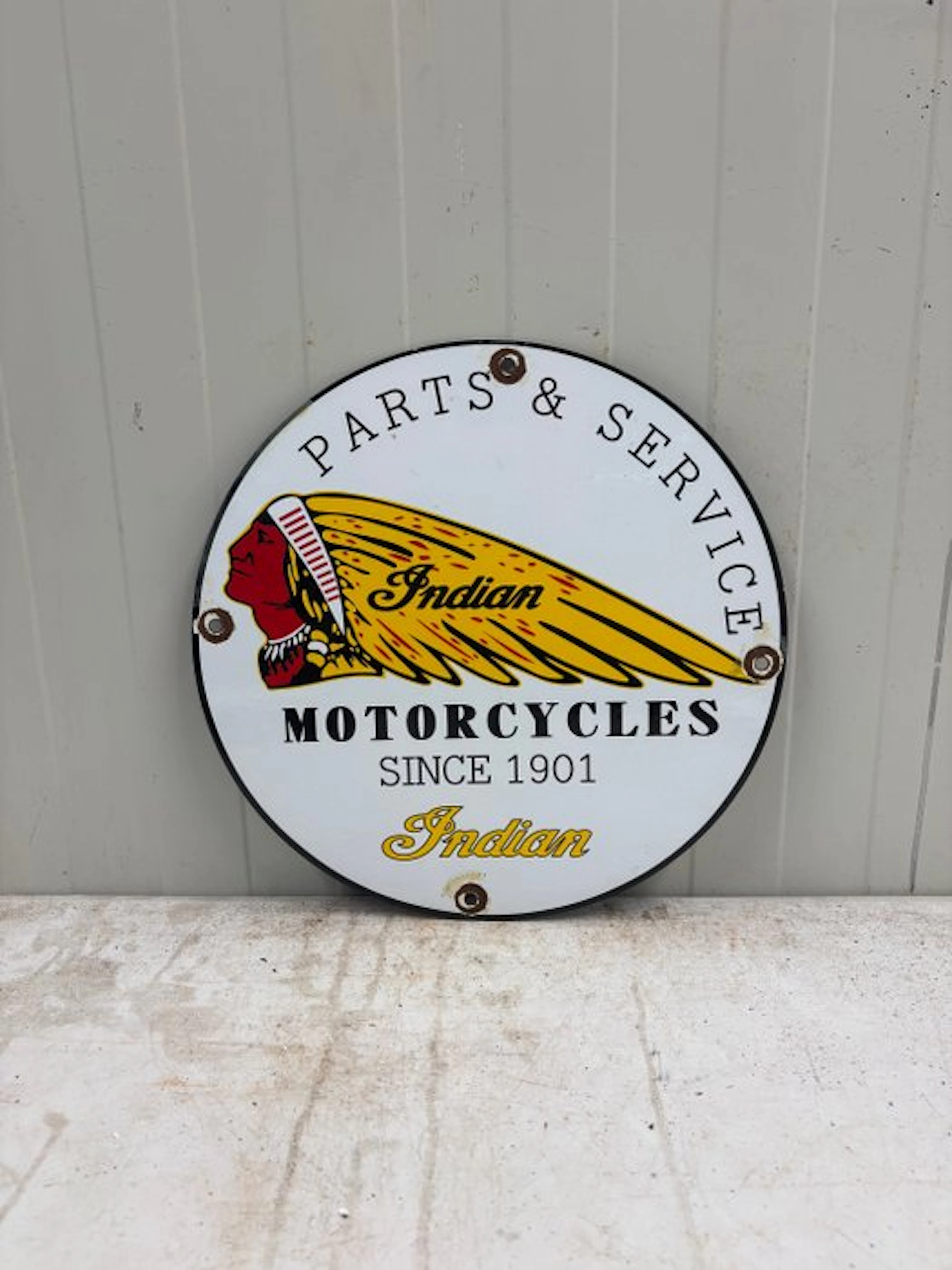 Indian Motorcycles – Emaille Motor Reclamebord – Parts...