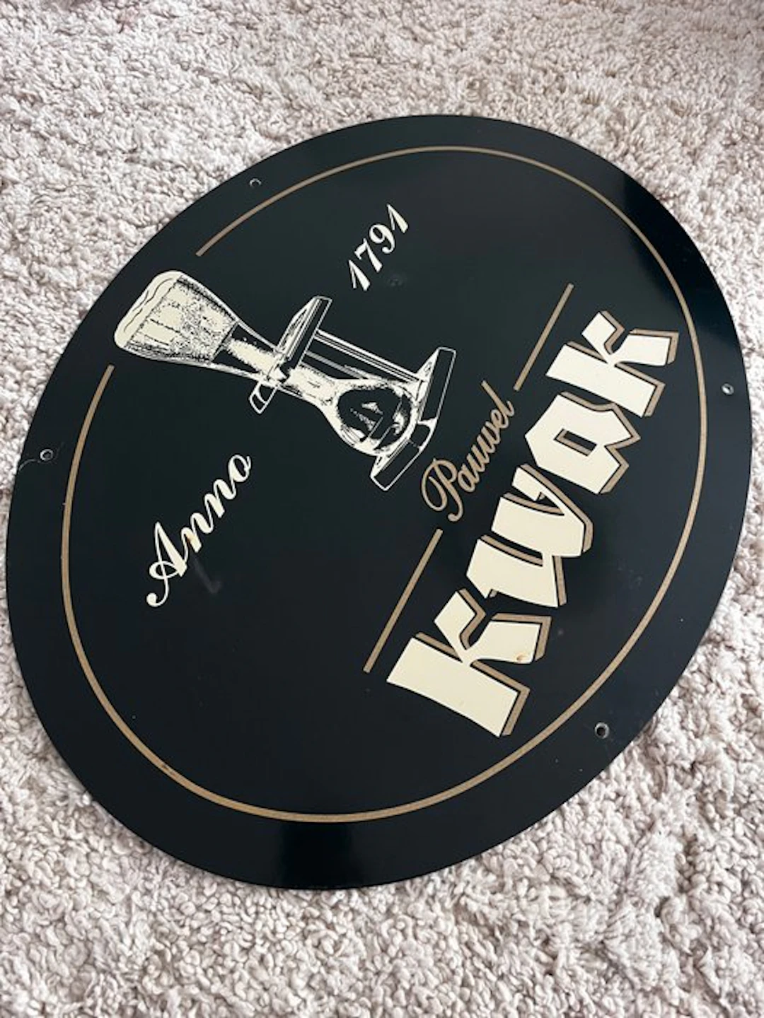 Pauwel Kwak – Anno 1791 – Large vintage metal advertising sign – approx