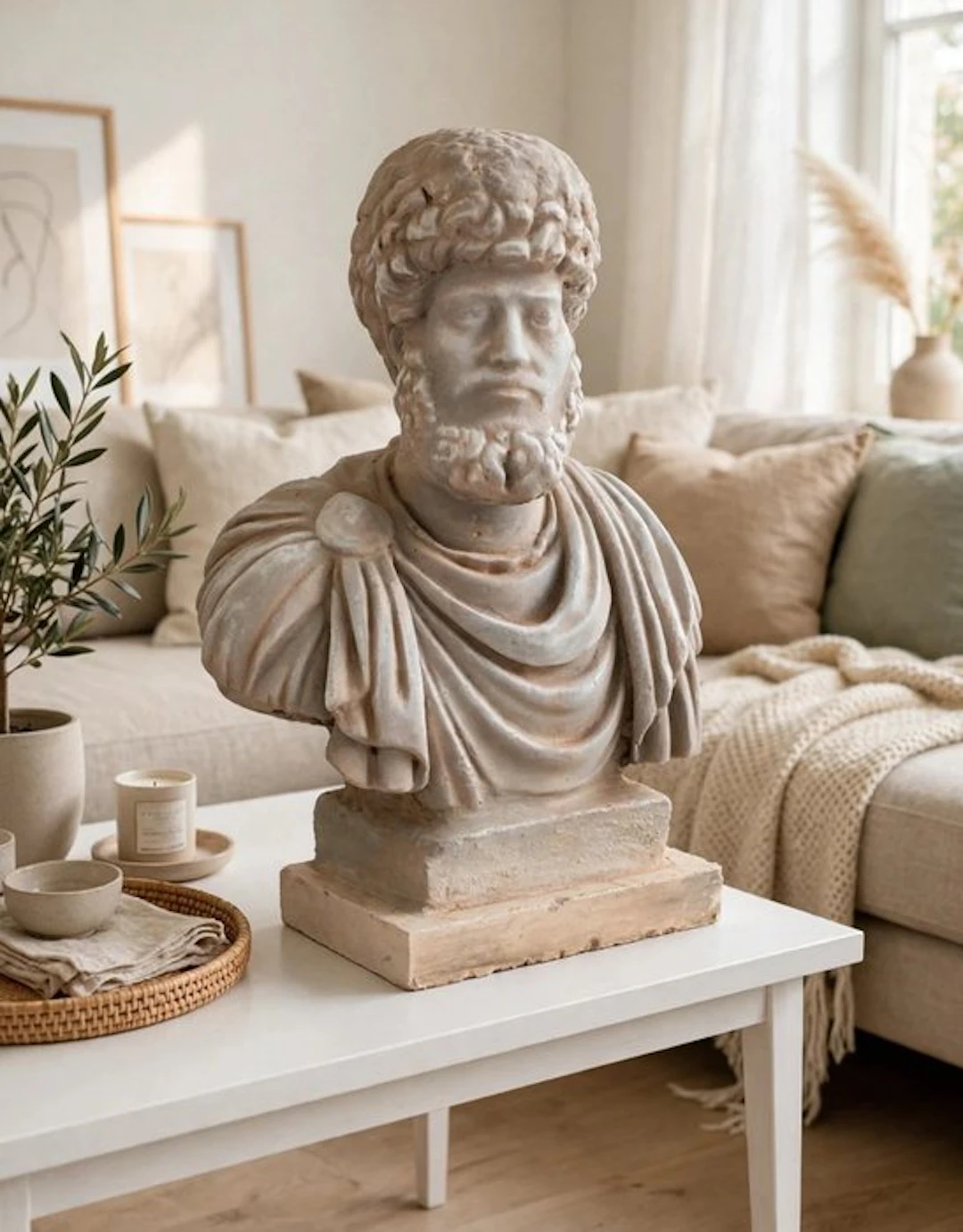 Sculpture, Giulio Cesare 38 cm su base marmo - 38 cm - Sandstone