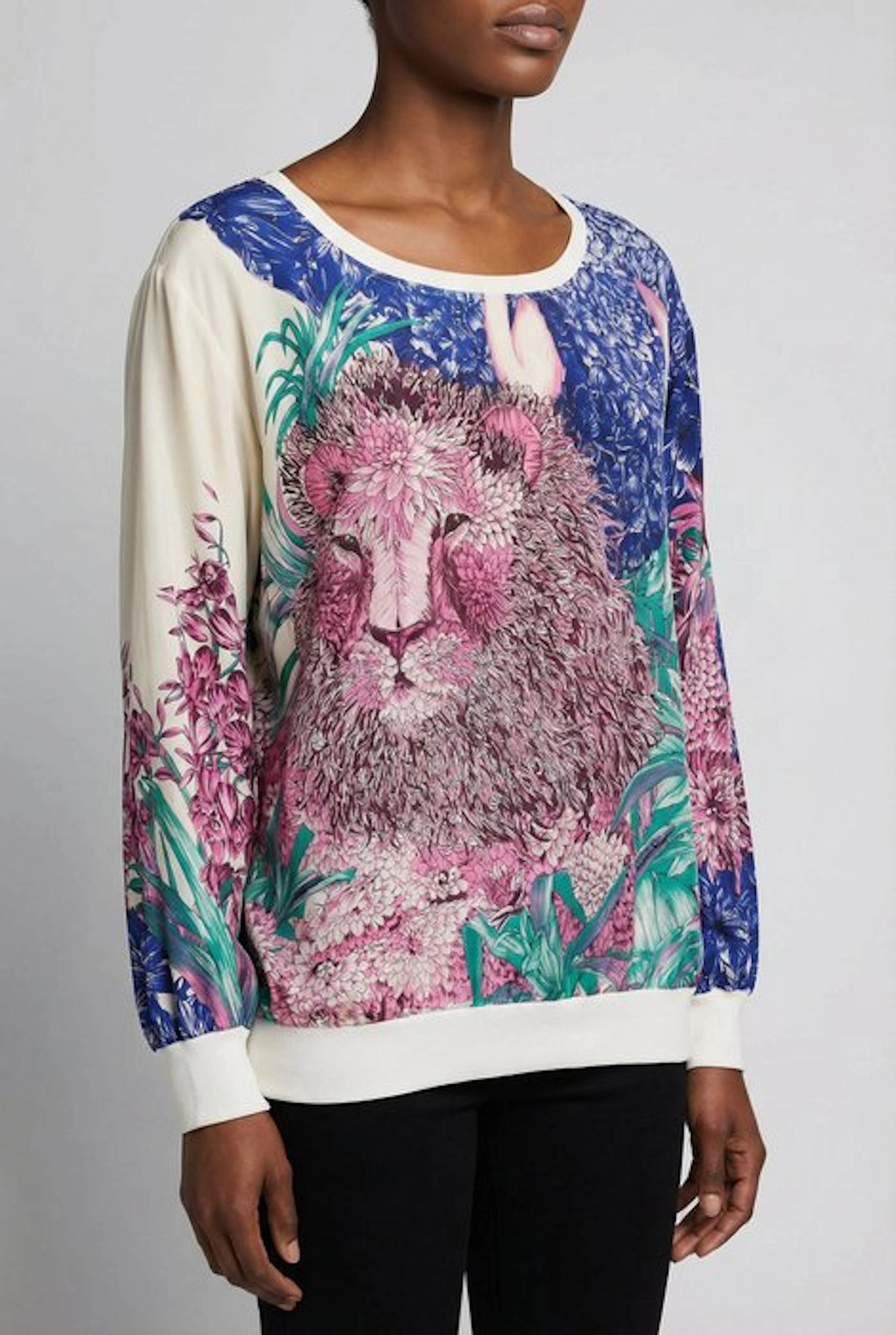 SALVATORE FERRAGAMO Animalier Silk designer Knitwear - Shirt