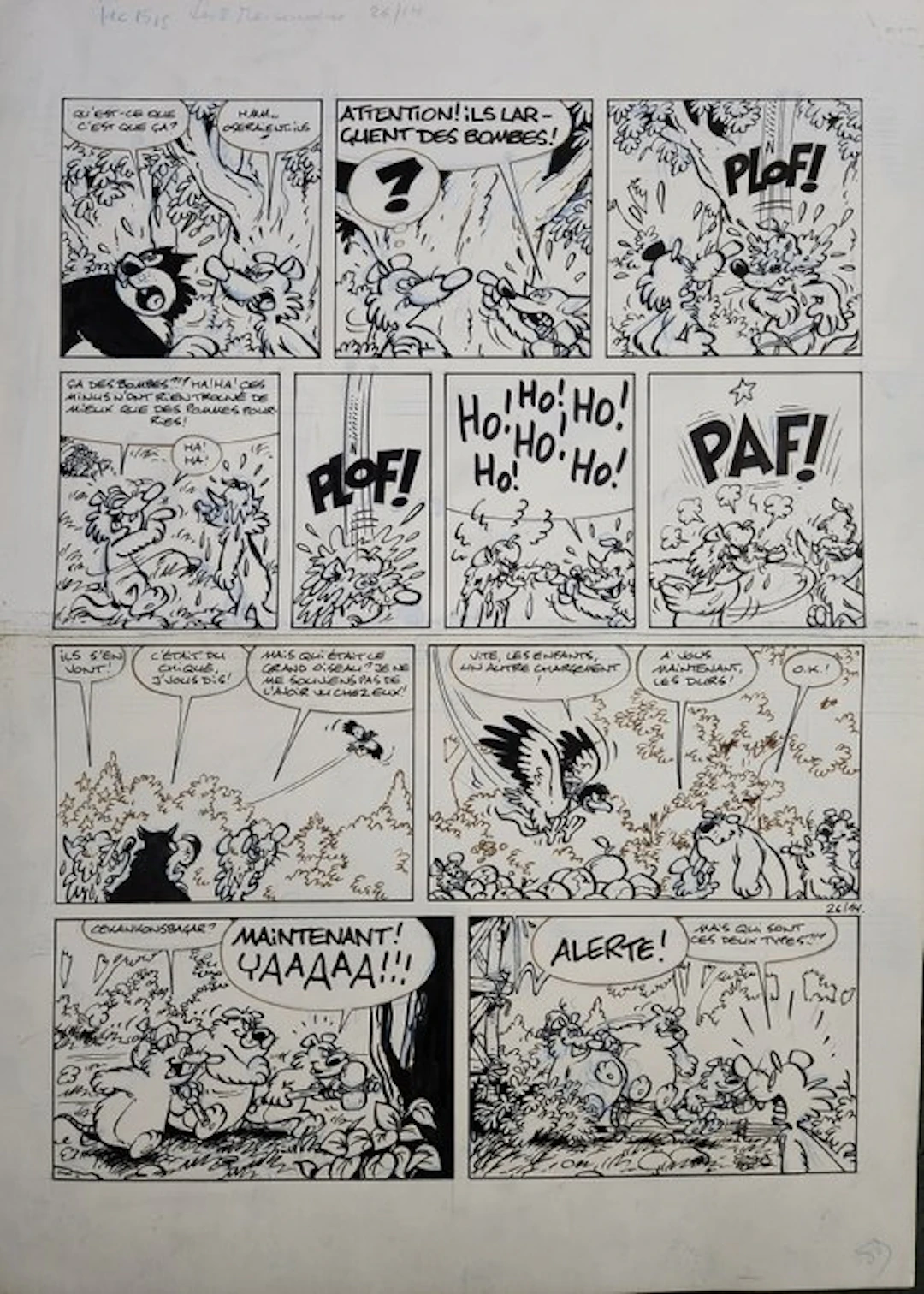 Walli - 1 Original page - Chlorophylle - N°12 Les trois mercenaires - 1987