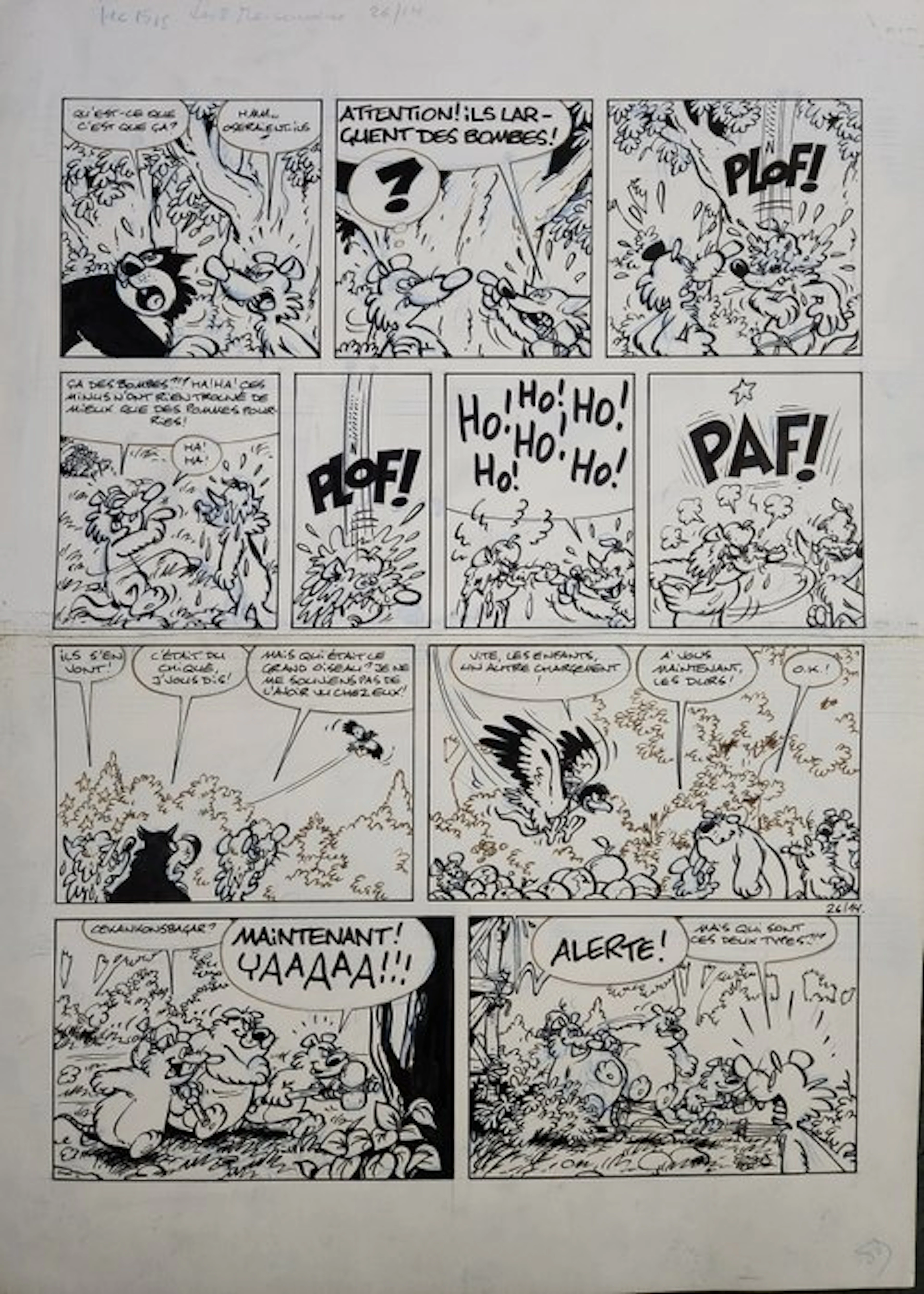 Walli - 1 Original page - Chlorophylle - N°12 Les trois mercenaires - 1987
