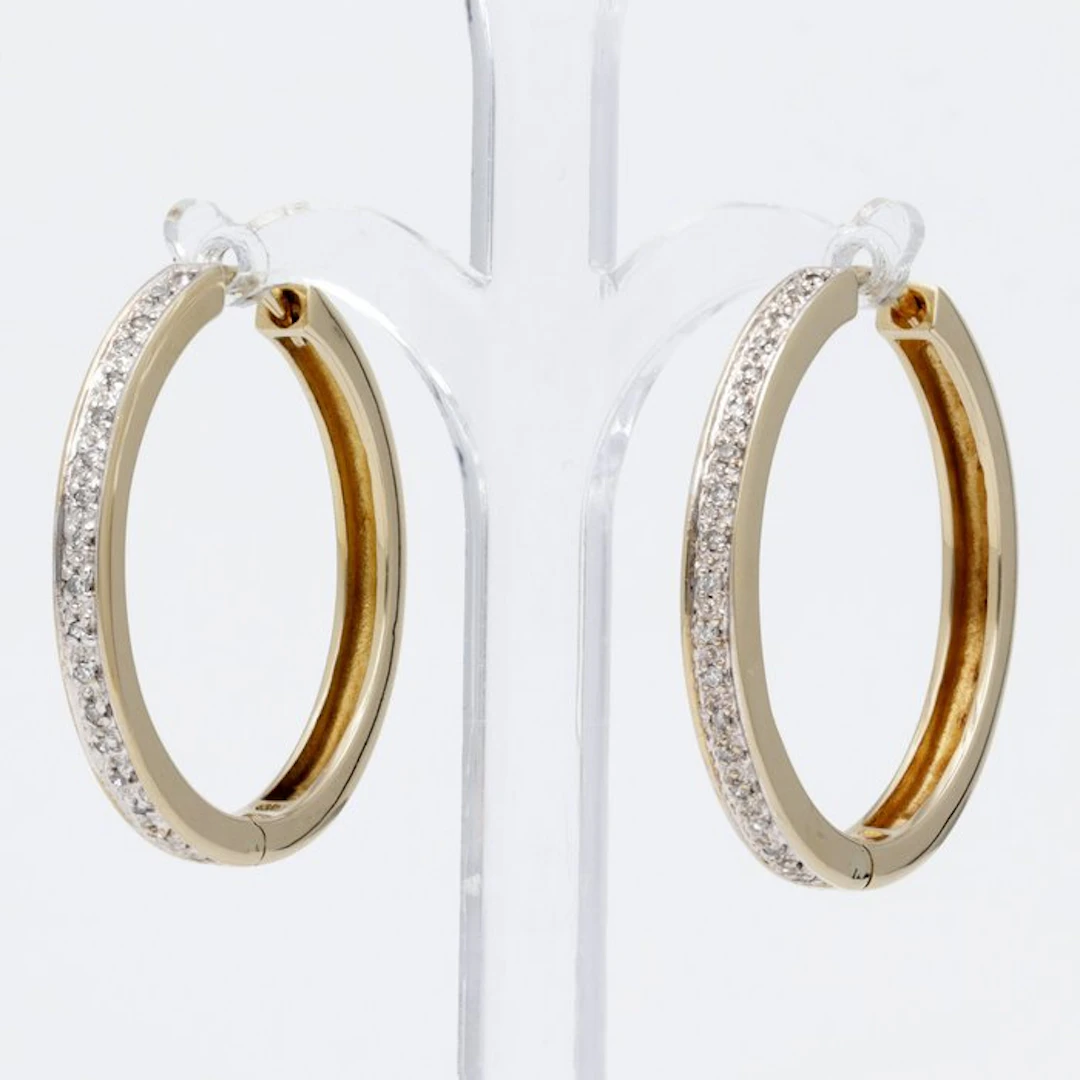 Earrings - 14 kt. Yellow gold Diamond (Natural)