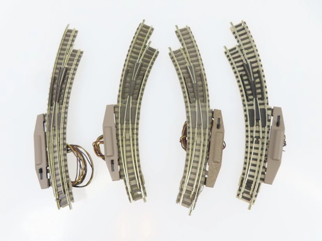 Fleischmann N - 9174/9175/64000 - Model train tracks (8) - 4× electric turnout