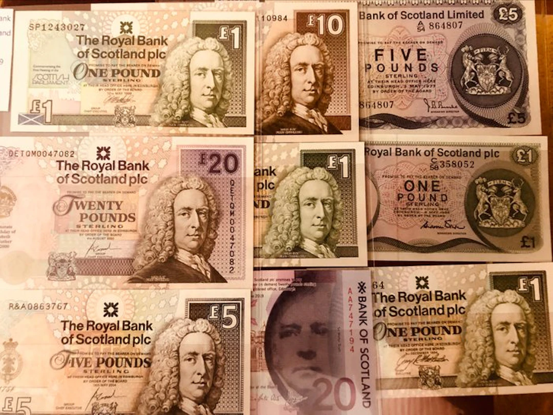 Scotland. - 9 Banknotes - Various Dates (No reserve price)