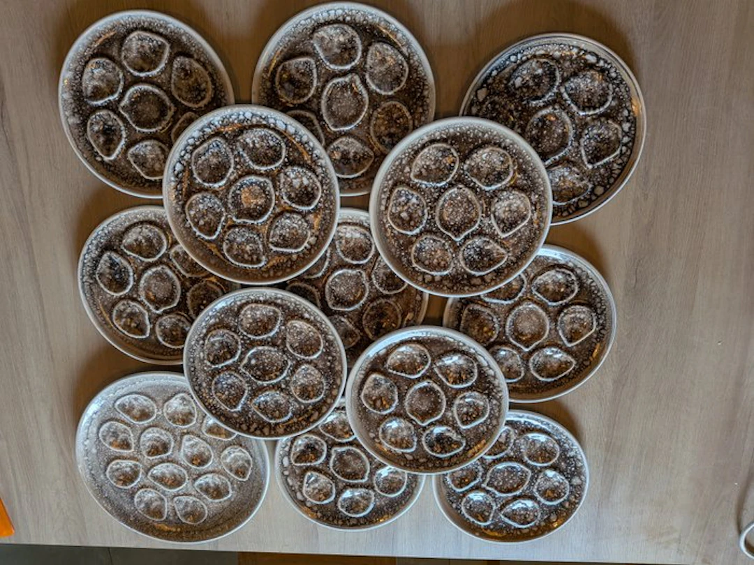 Niderviller - Oyster set (13) - Ceramic, Glaze
