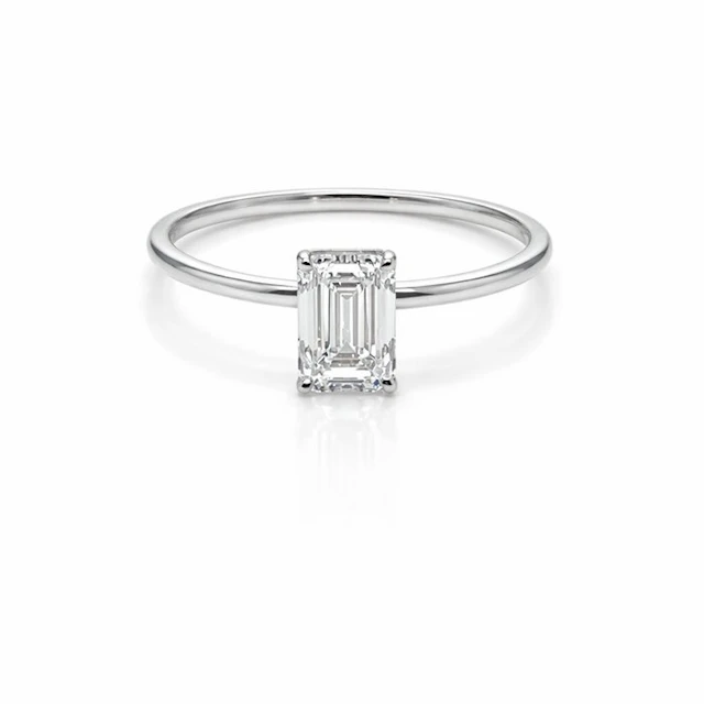 No reserve price - Ring - 14 kt. White gold - 1.02ct. tw. Diamond (Lab-grown)