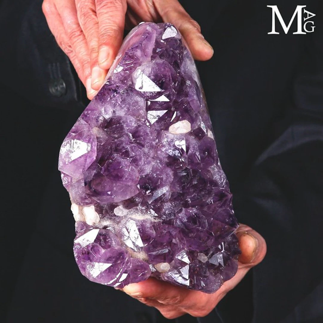 Majestic Amethyst Cluster with Rich Deep Violet Crystals...