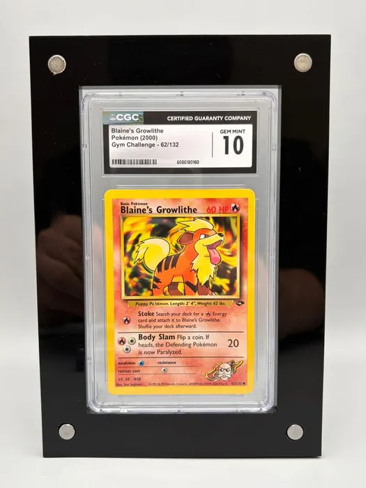 blaine's growlithe pokemon card value Pokémon Graded - - CGC 10 - WOTC Shuffle your deck afterward Blaine's Growlithe [1st Edition] #62