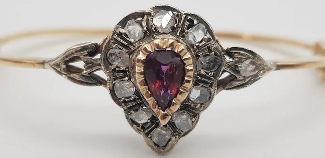 Bracelet - 18 kt. Yellow gold, White gold - 0.88ct. tw. Ruby - Diamond