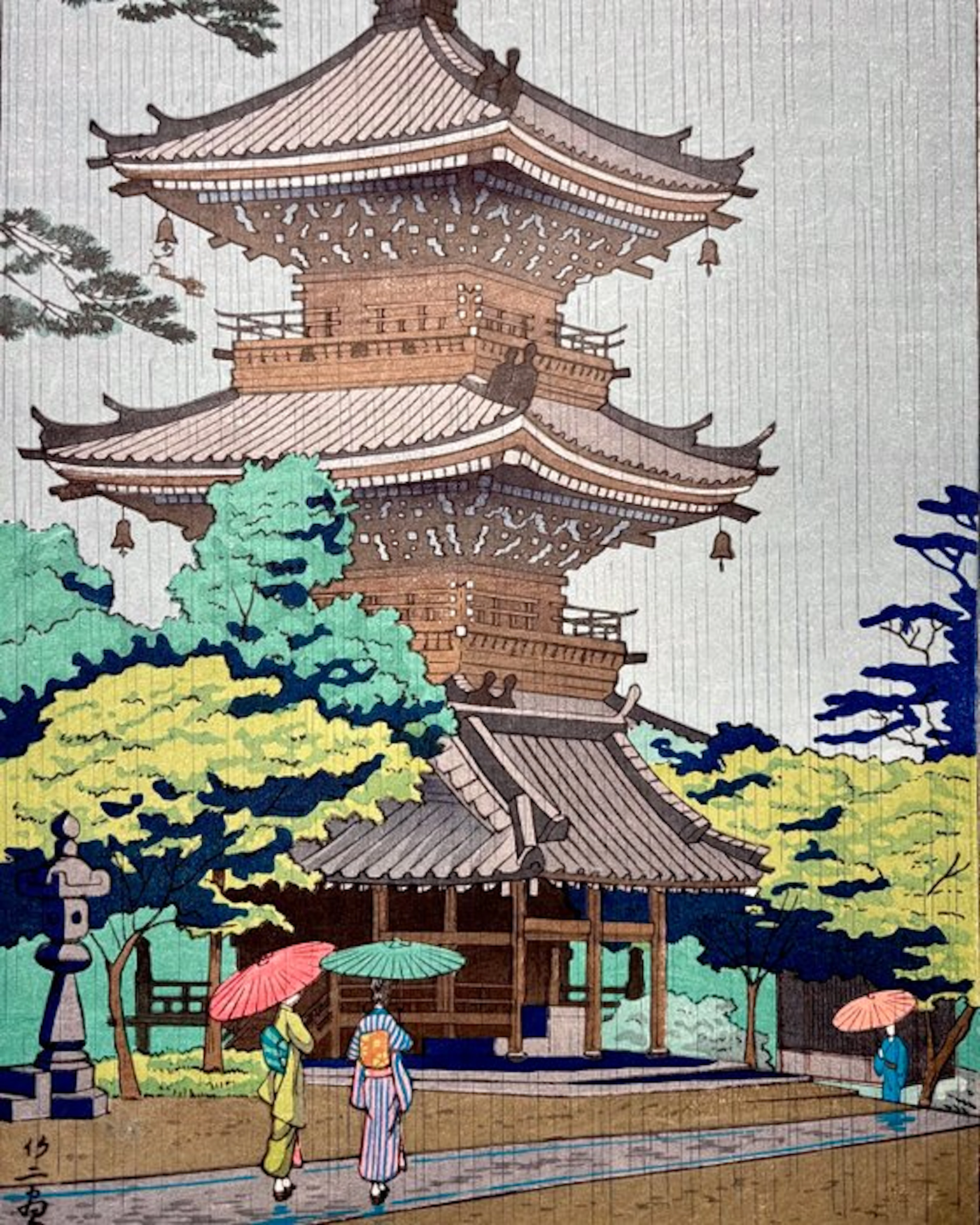 Rain in Shinnyodo (真如堂雨) - Kyoto Temple Pagoda - NO...