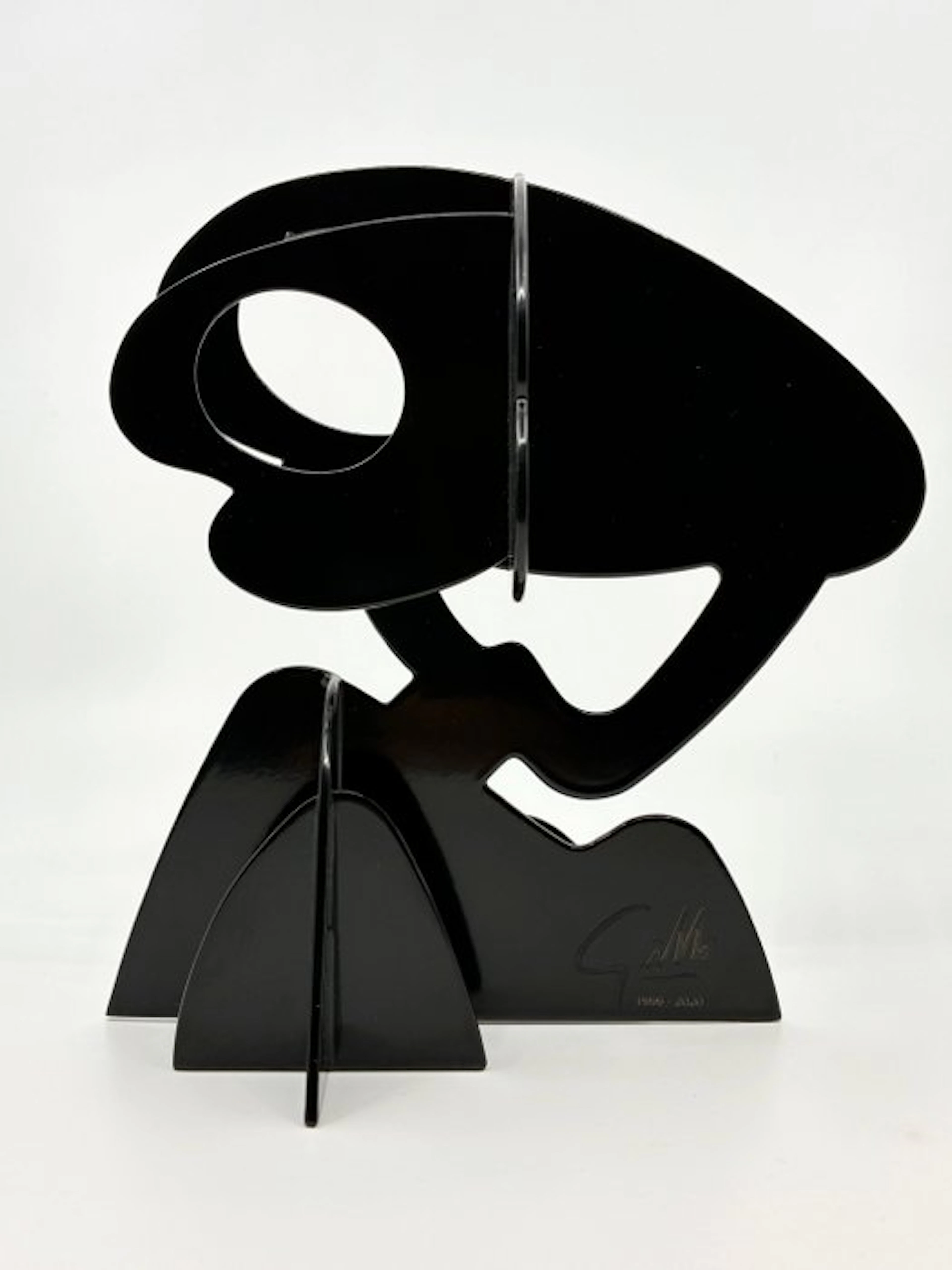 Claude Gilli (1938-2015) - Sculpture, Arbre noir, pin parasol - 20 cm - Steel
